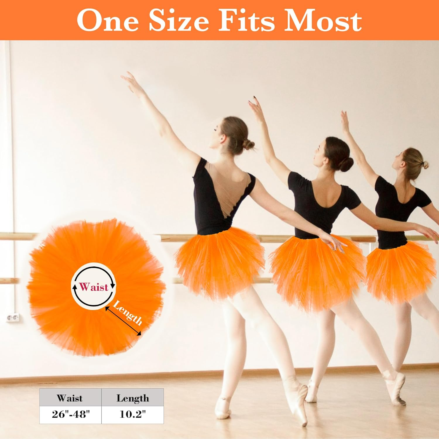 Ammiko Tutu for Women Adults - 5 Layer Tutu Skirts, Tutus for Women Girls, Halloween Tutu Adult, 80S Tulle Skirt Costume image number 4