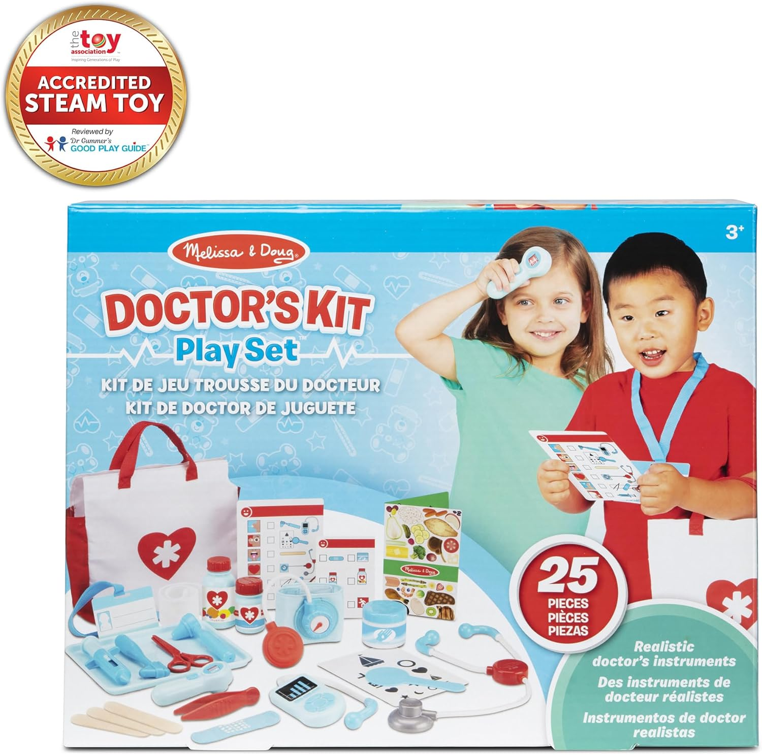 Melissa & Doug Get Well Doctor&rsquo;S Kit Play Set &ndash; 25‑Piece Medical Dress-Up & Role Play Tote &ndash; Ages 3+ image number 4