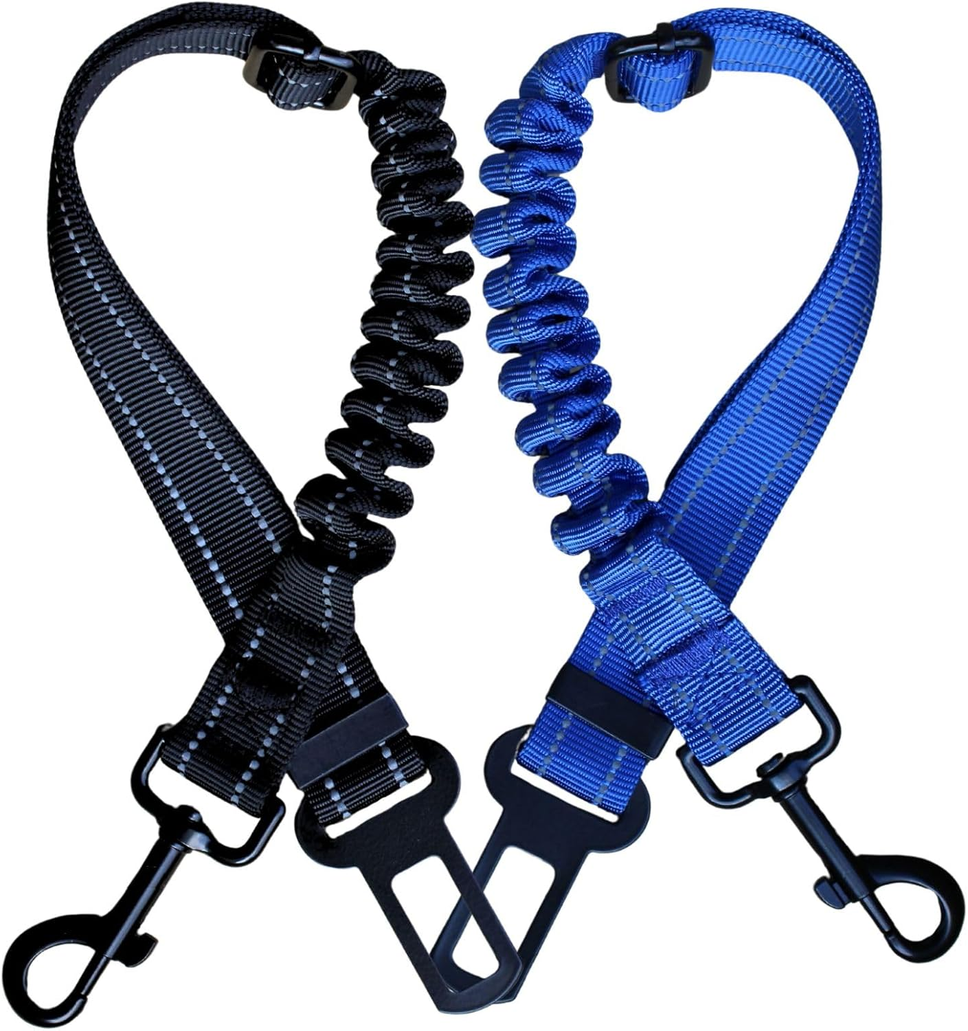 EASERIA Dog Seat Belt for Car, Premium Car Dog Belt, Elastic Dog Seat Belt with Shock Absorption, Adjustable Length 50-72-80 Cm, for Small and Medium Dogs, Blue