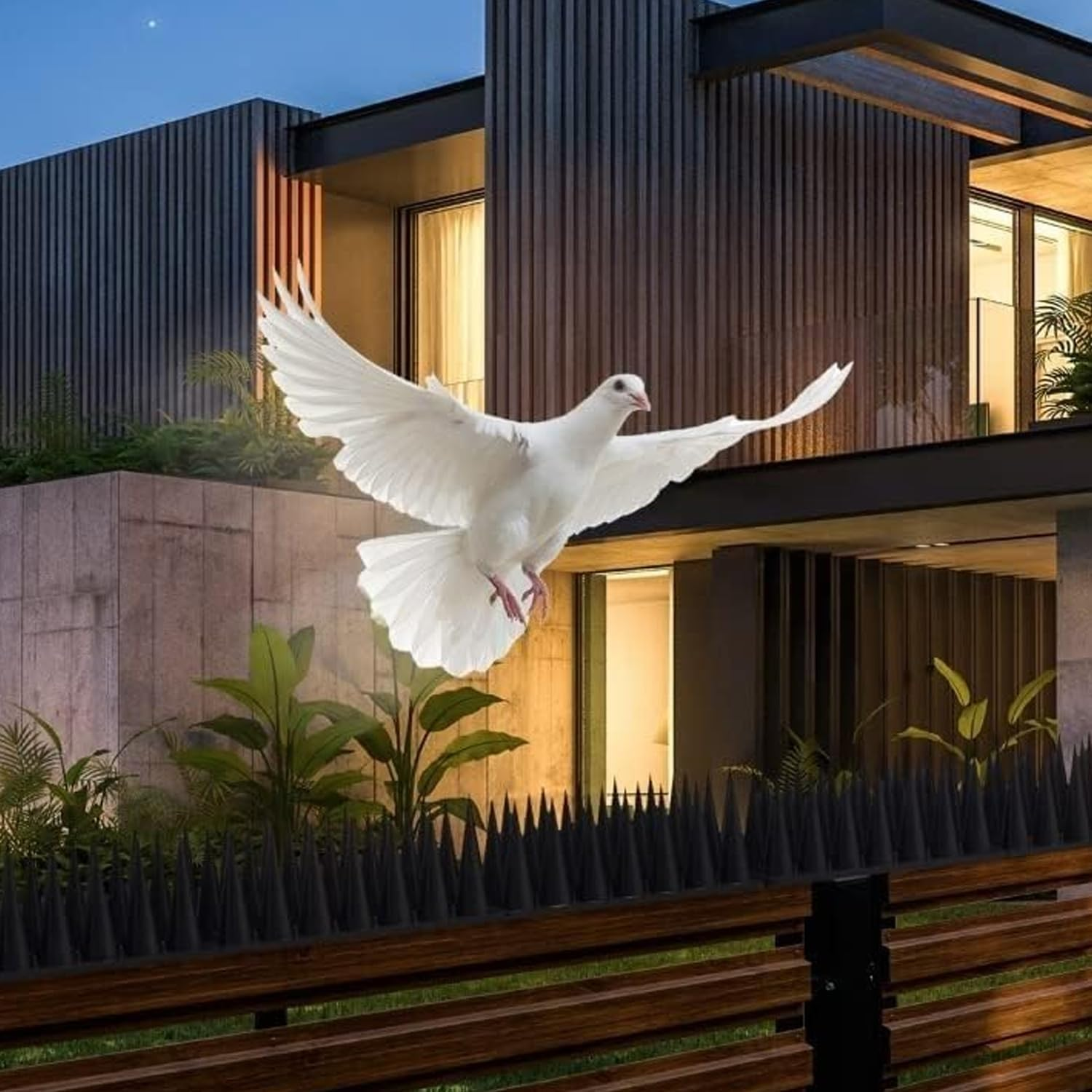 12 PCS Bird Spikes Outdoor Plastic Fence Spikes anti Climb Spikes for Pigeon Cat Racoon, Windowsill Fence Roof Keeping Birds Away, No More Bird Nesting Dropping (Black) image number 3