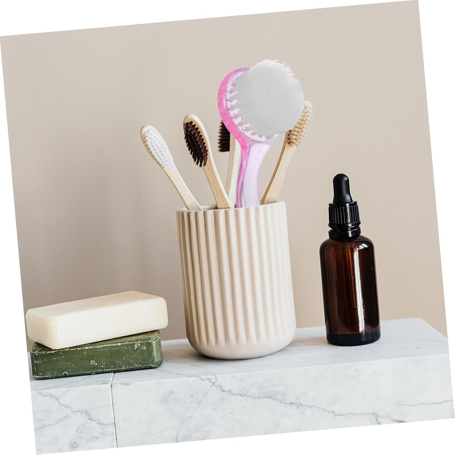 NIYANGLE 4Pcs Long Handle Nail Brush Moderate Hard Bristles for Nail Care and Cleaning