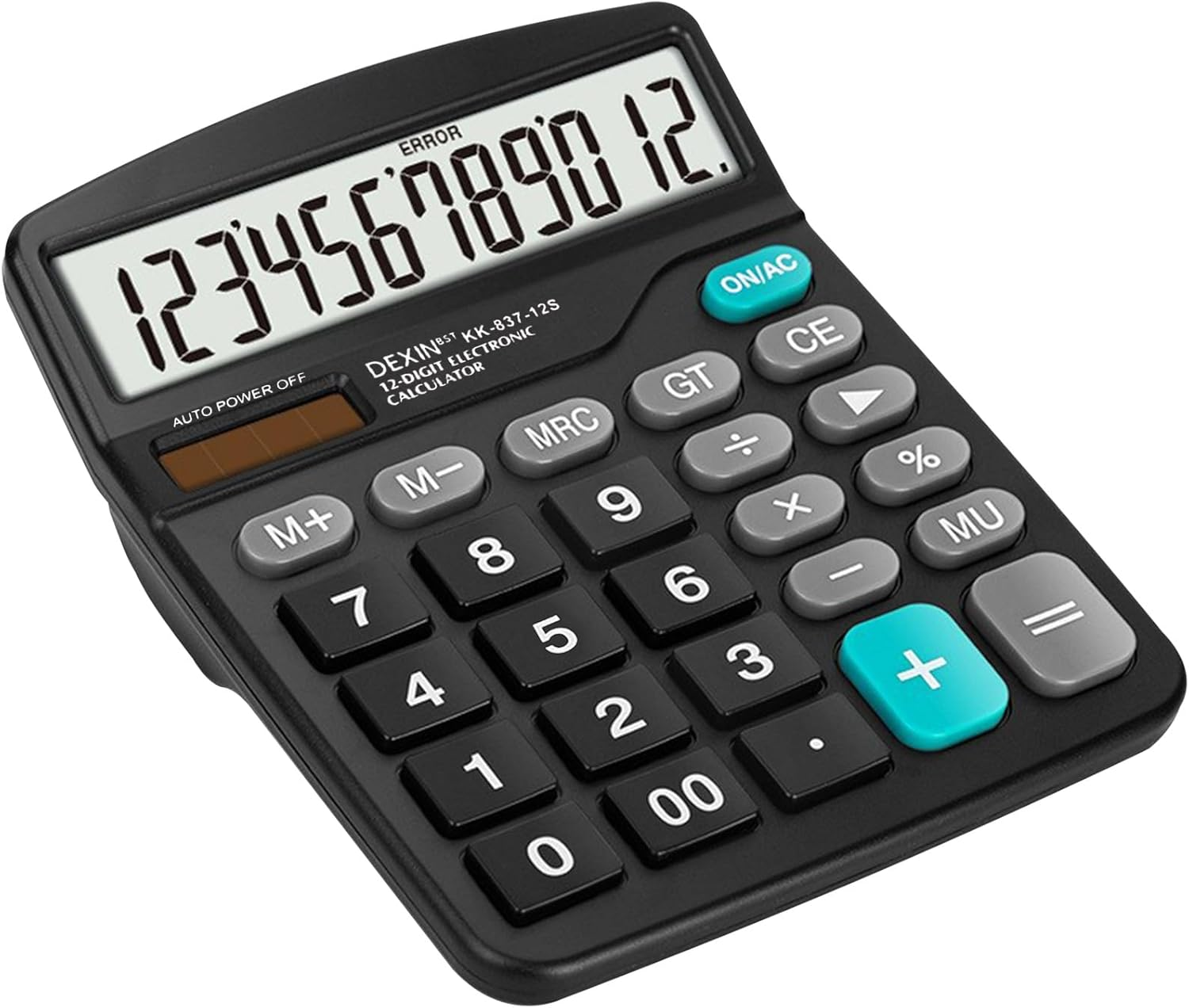 12-Digit Desktop Calculator, Solar & Battery Powered, Black, Scientific Calculator with Large Display, Standard Functions for Office & Home image number 4