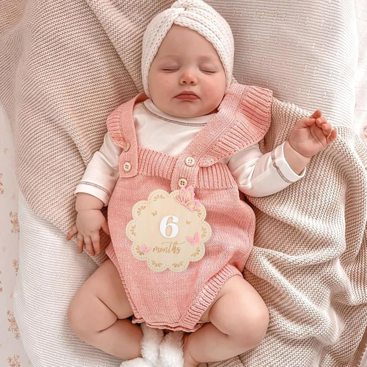 Butterfly Wooden Monthly Milestone Cards - 1-12 Months Interchangeable Baby Months Signs, Double-Sided Printing, round Butterfly Milestone, Newborn Memento Milestone, Baby Shower Photo Props image number 3