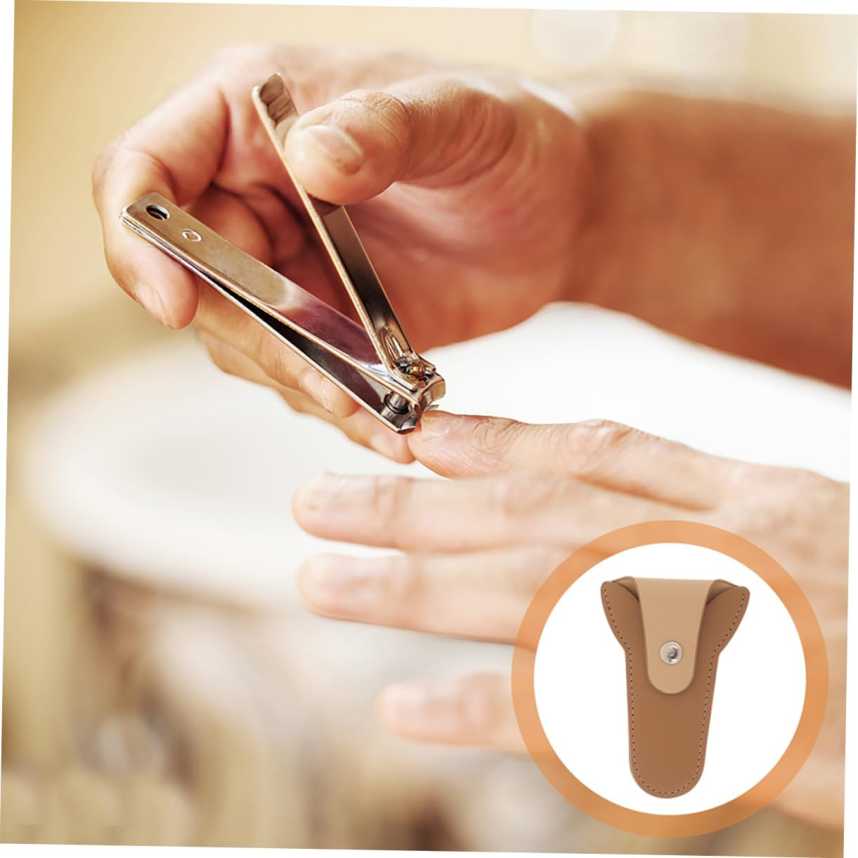 LOLIPPYY 2Pcs Nail Clippers Cuticle Scissor Pouch Manicure Pedicure Accessory Scissor Nipper Covers for Home Salon Use image number 2