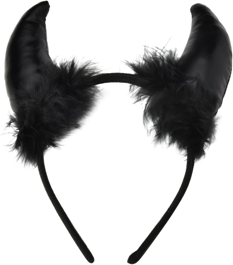 Devil Halloween Costume Headbands for Women Black Demon Devil Horns Headband Fashion Gothic Headbands for Women'S Hair Accessories Headband Punk Scary Halloween Decorative Hair Bands for Women Cosplay image number 2
