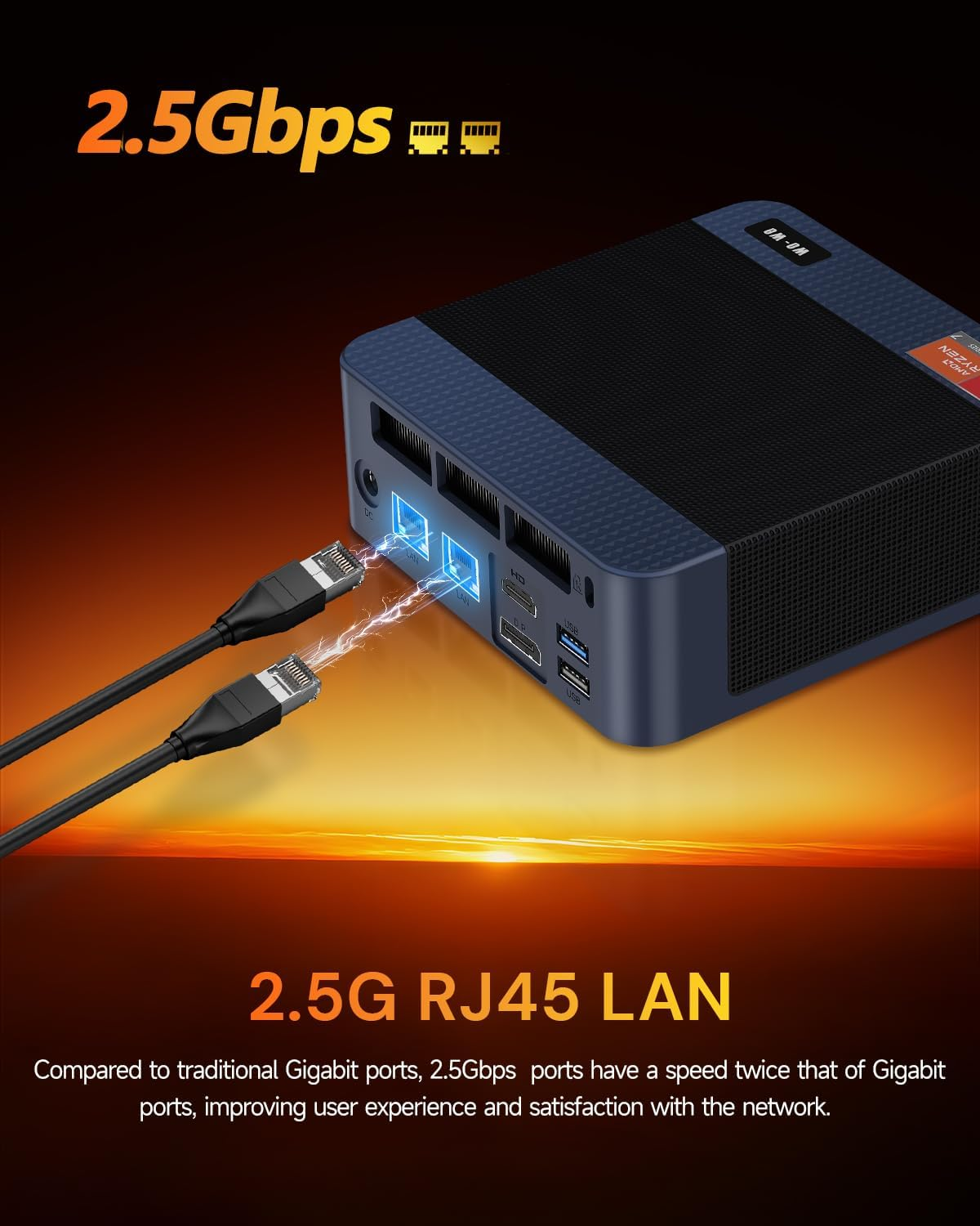 Wo-We P8 Mini PC AMD Ryzen 5 7640Hs(6C/12T,Up to 5.0Ghz) 32GB DDR5 1TB Pcie4.0 SSD Mini Desktop Computers, USB4 Support 8K,Triple Display, Dual 2.5G LAN WIFI6E/BT5.2,HDMI/DP,AMD Radeon 760M Gaming PC image number 3