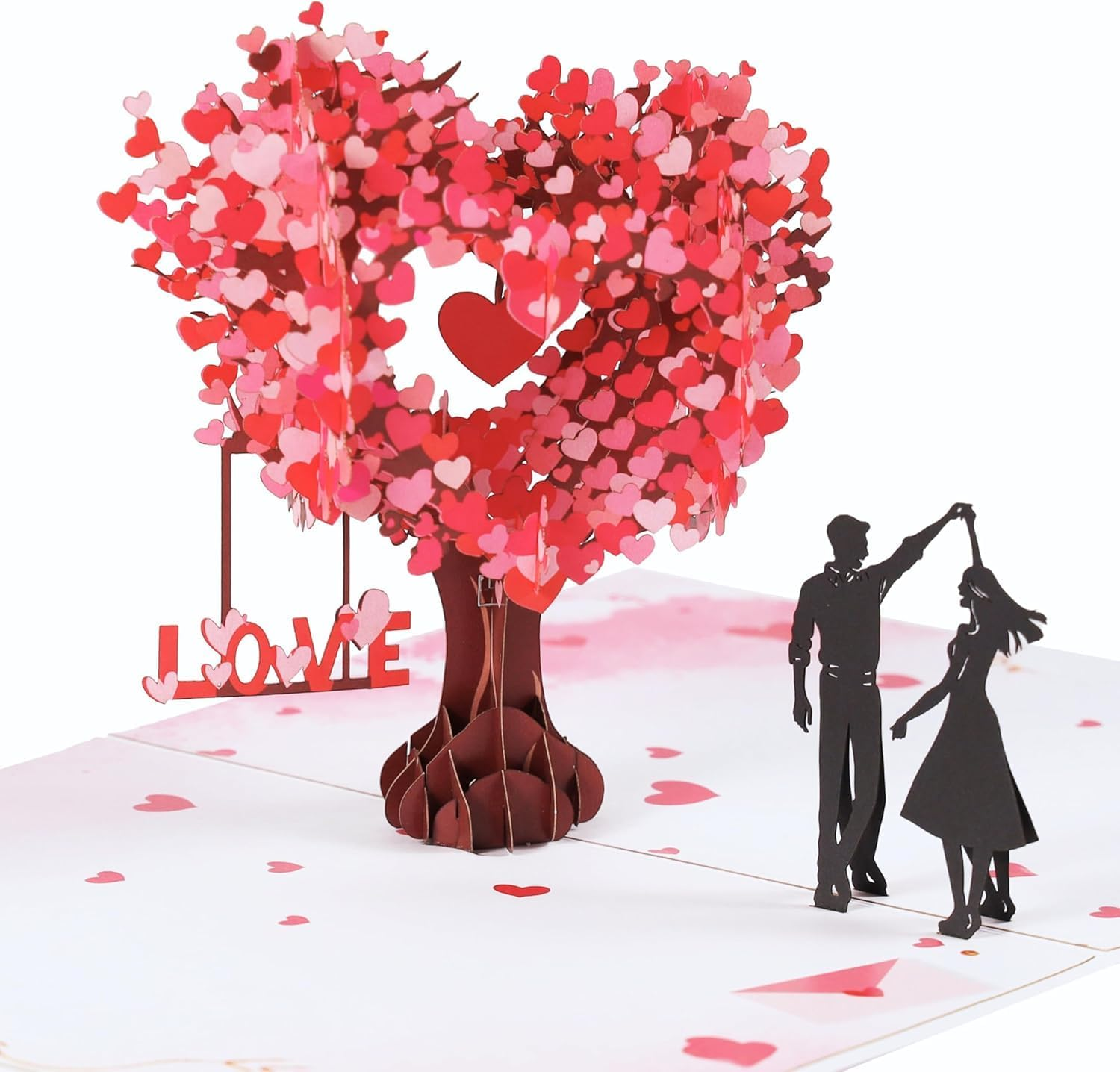 Pop up Valentines Card 3D Love Tree Hearts Romantic Greeting Card to Boyfriend, Girlfriend, Wife Husband, Loved Anniversary Card, Wedding Card, Valentine Gift Birthday Gift