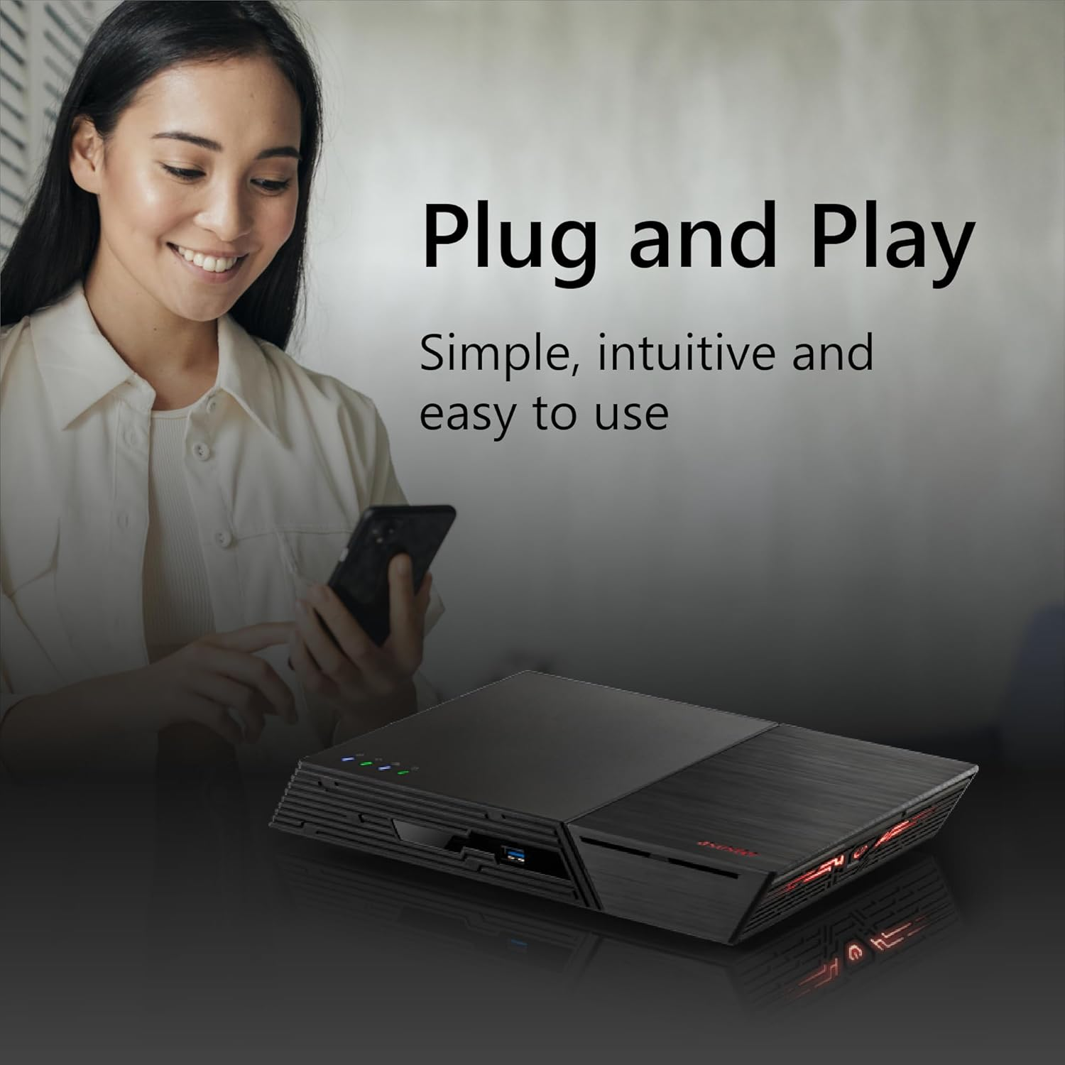 Asustor FLASHSTOR 6 Gen2 FS6806X, 6 Bay All M.2 SSD NAS Storage, AMD Ryzen Quad Core 2.3Ghz, 8GB RAM DDR5, 6 M.2 SSD Slots, 10Gbe Port, USB4 Type-C, Network Attached Storage (Diskless) image number 2