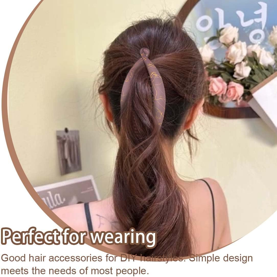 XUZOPIM Pack of 3 Banana Clips Vintage Fishtail Hair Clips Banana Hair Clips Flexible Hair Clips for Thick Hair Ideal for Ponytail and Updo Hairstyles for Women Long Curly and Straight Hair image number 2