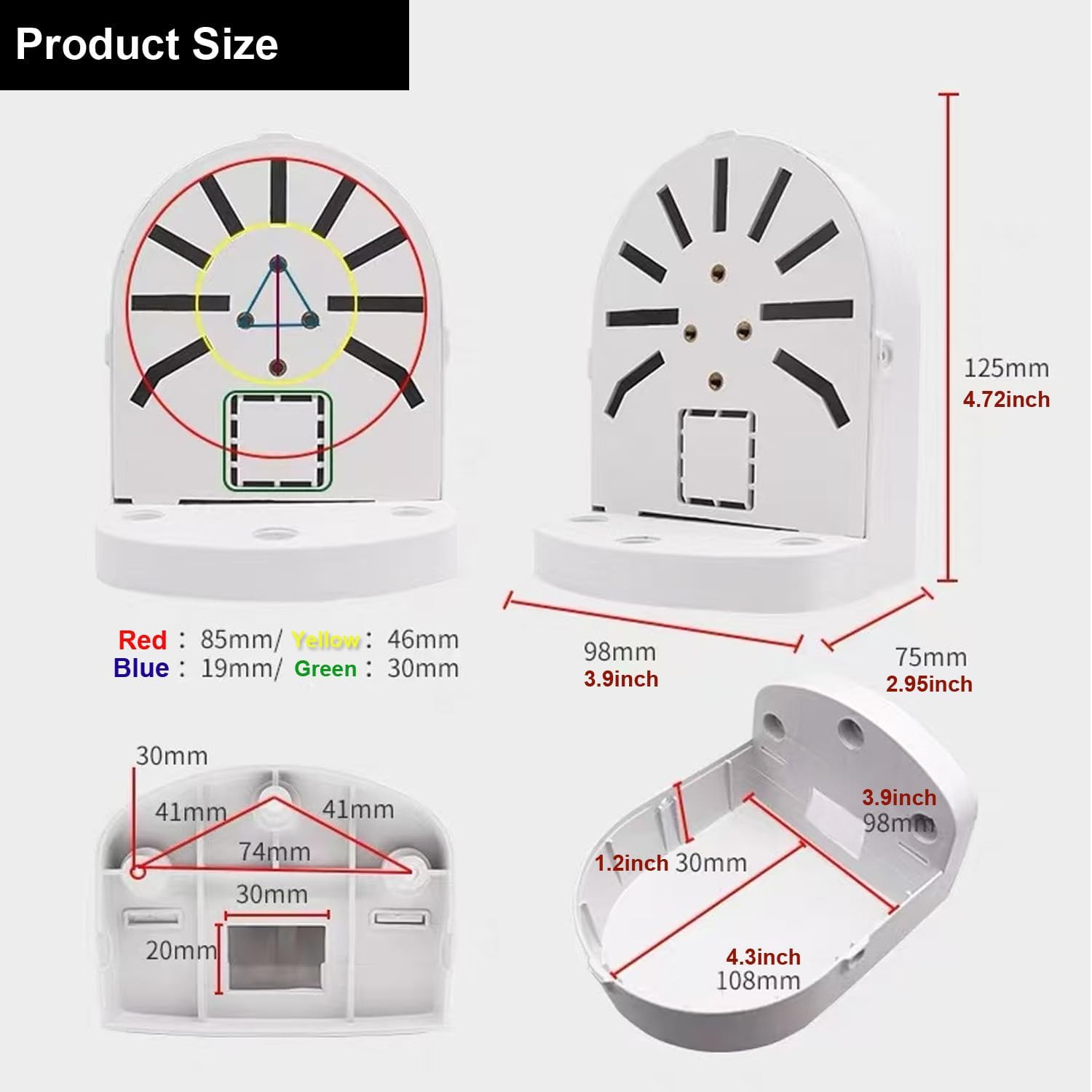 Universal Wall Mount Bracket for Dome Security Camera,Security Camera Junction Box, CCTV IP Surveillance Cameras Holder, ABS Plastic Indoor Outdoor Dome Camera Mount Box(2 Pack) image number 2