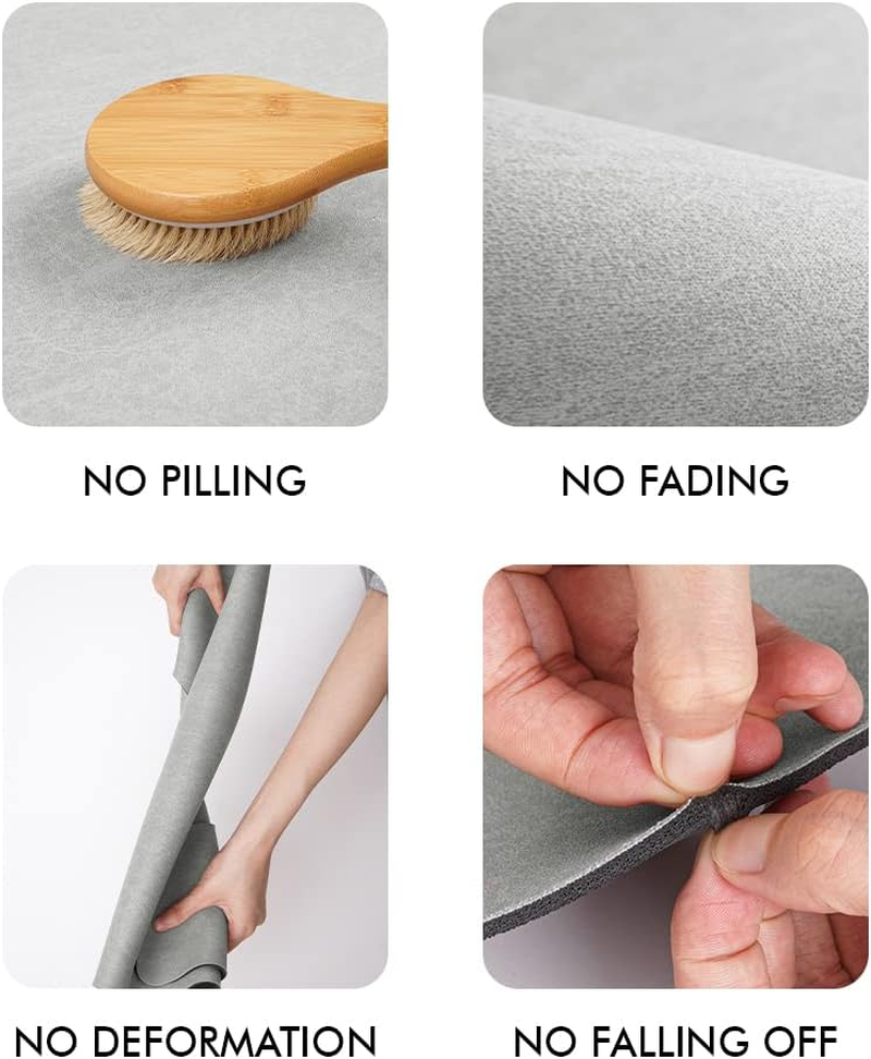 Amoami-Bathroom Toilet Rug Mat U Shaped-Absorbent Non Slip Grey Bathroom Rugs Mats-Easy Clean Quick Dry Bath Mats Rugs for Floor-24" X 20"