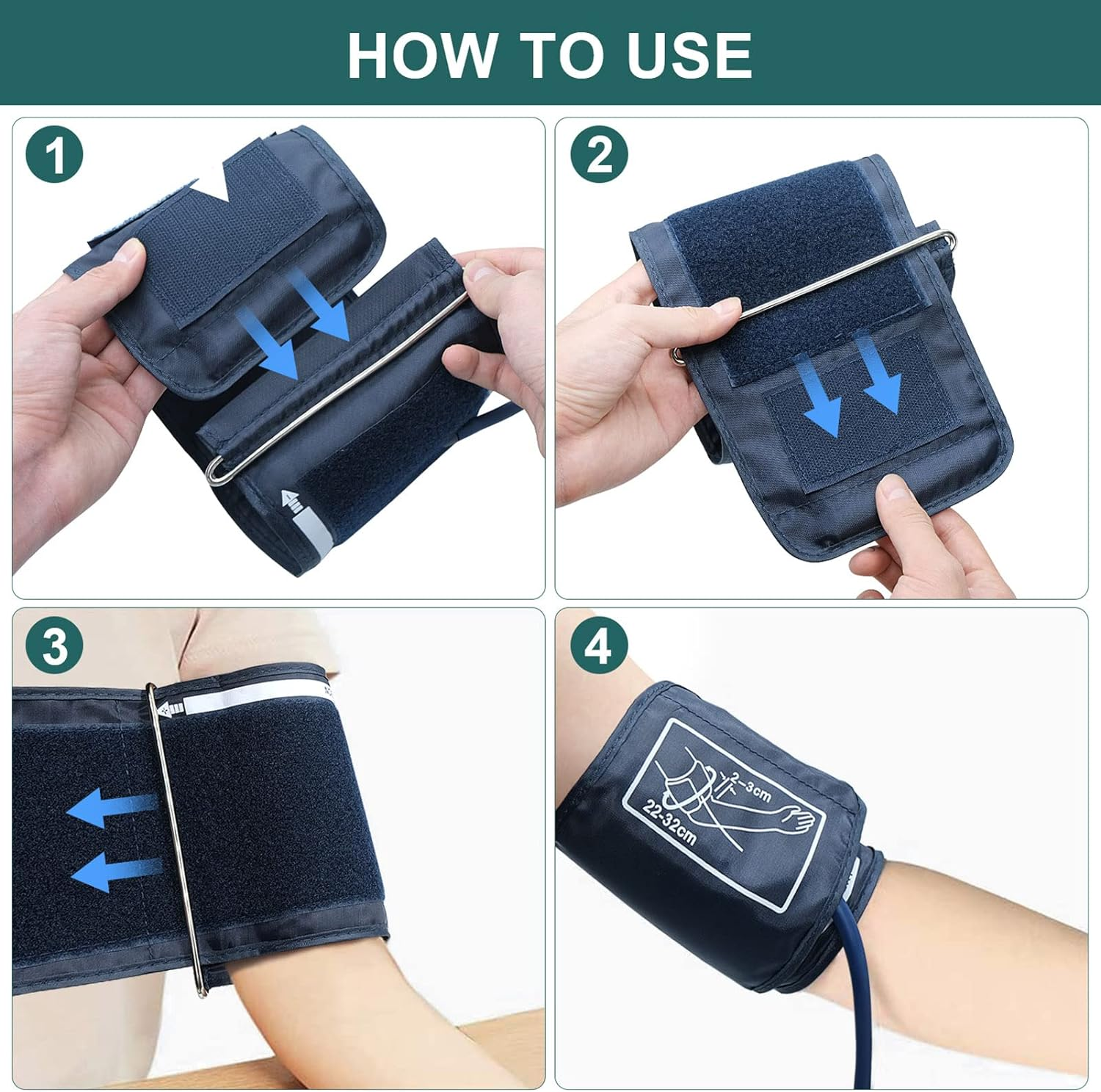 Portable Electronic Blood Pressure Monitor Household Arm Band Type Sphygmomanometer with LCD Display Accurate Measurement