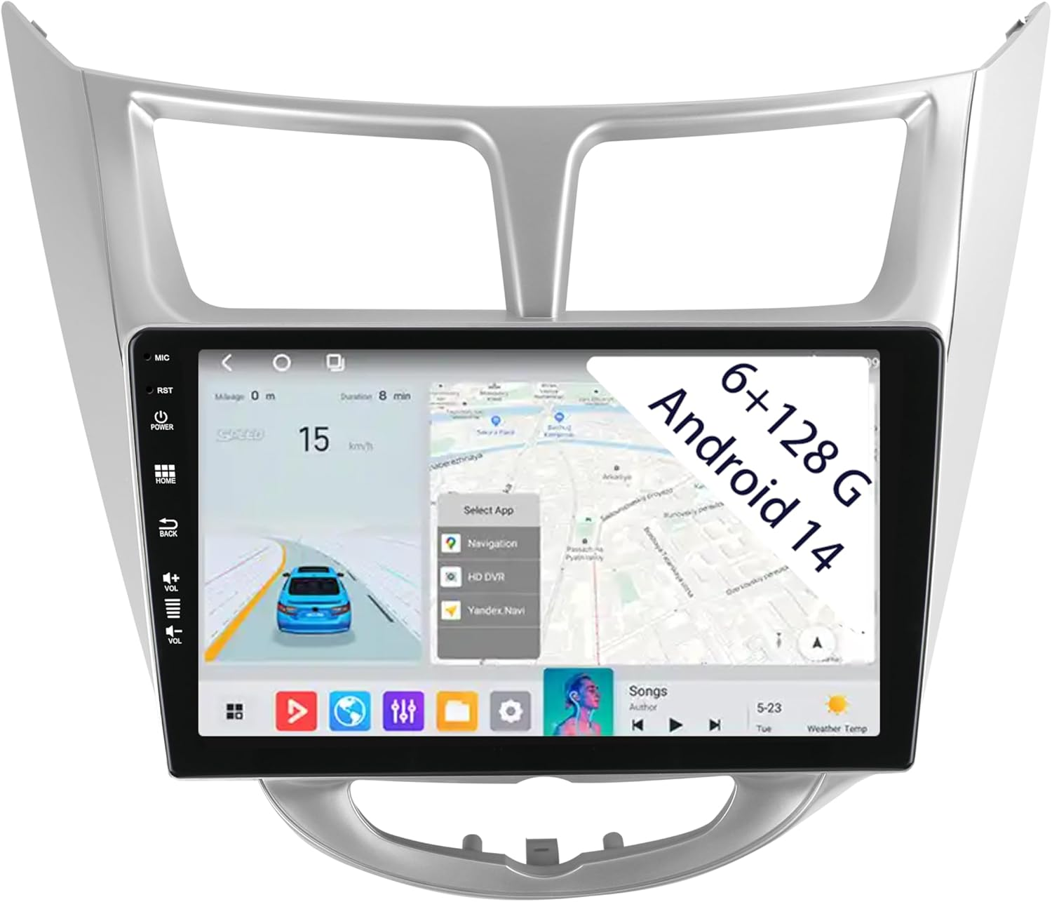 [6+128GB] Keconsing 9" Android 14 Autoradio for Hyundai Solaris 1 Accent Verna 2010 2011 2012 2013 2014 2015 2016 Radio Stereo Carplay, Wireless Car Play GPS Auto Navi Screen Navigation Player image number 1