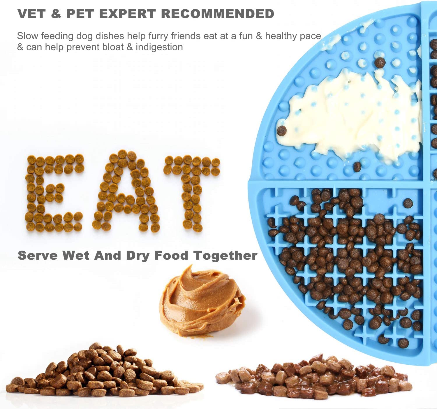 Licking Mat for Dogs and Cats,Dog Slow Feeders,Boredom Anxiety Reduction,Heavy-Duty Puzzle Mat Dog Treat Mat with Unique Quadrant Design,Perfect for Yogurt,Treats or Peanut Butter(Orange)