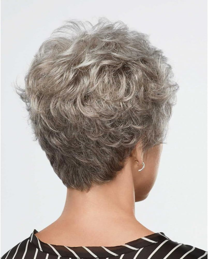 AUBWIG Mixed Blonde Short Wigs Fluffy with Fringe Pixie Cut Wigs Natural Straight Synthetic Hair Wigs Heat Resistant Full Wigs for Women (Brown Mixed Light Blonde #3H) image number 3