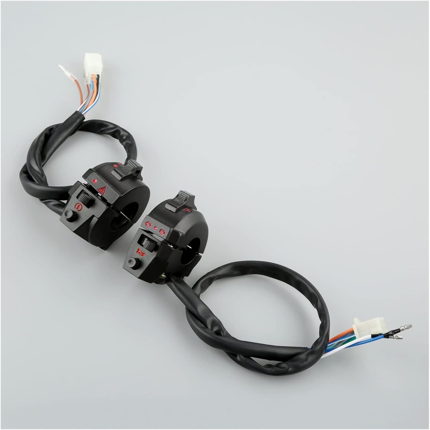 Meikel 2Pcs 7/8"" 22Mm Motorcycle Motorbike ATV Handlebar Left & Right Side Control Switch High/Low Beam Light Turn Signal Horn Switches