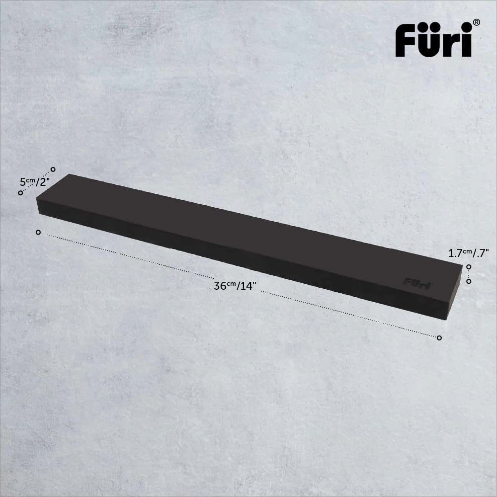 Furi Pro Magnetic Wall Knife Rack 36Cm (14In) &ndash; Strong Magnetic Knife Holder with Soft Black Silicone Coating, Easy Wall Mount for Tile, Brick or Wood image number 4
