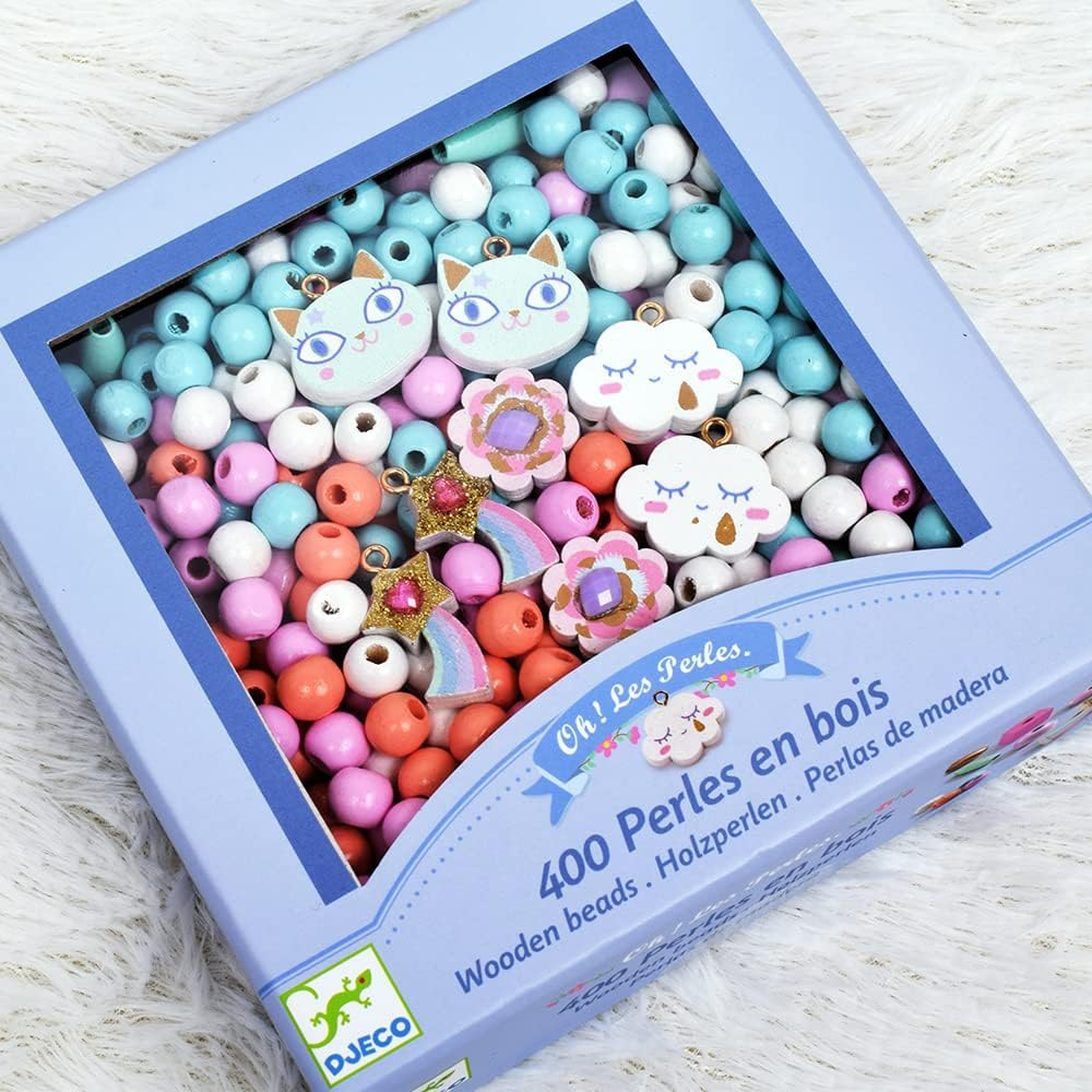 Djeco DJ09823 Rainbow Wooden Beads Set image number 5