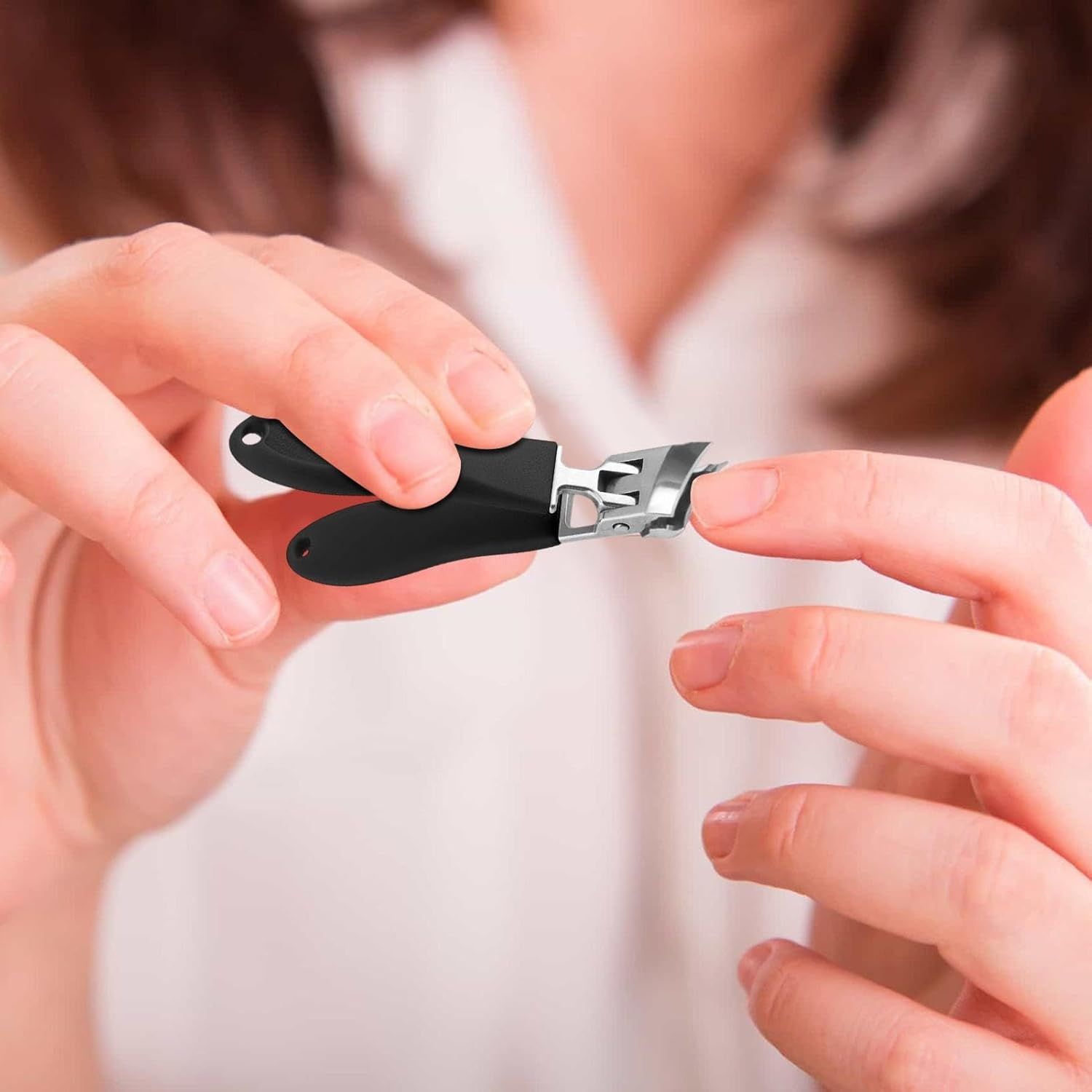 Slanted Nail Clippers - Stainless Steel Toenail Clippers Cutter, Ingrown Toenail Clippers for Thick Toenails, Wide Jaw Opening Slanted No Splash Fingernail Clippers for Seniors, Men, Women - Orange image number 7