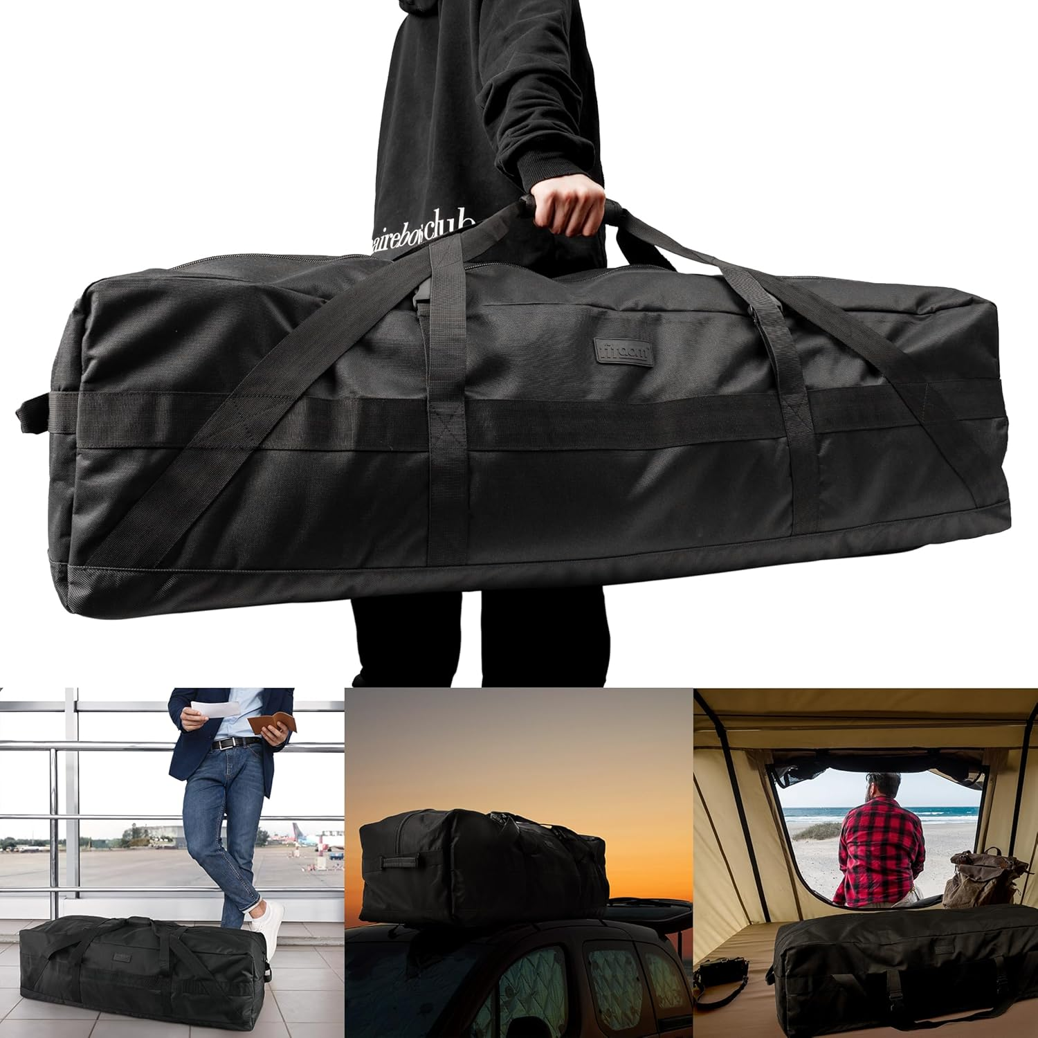 Fitdom Large Storage Travel Duffle Bag, Black, 45" X 12" X 12", Duffle Bag - Blue image number 6