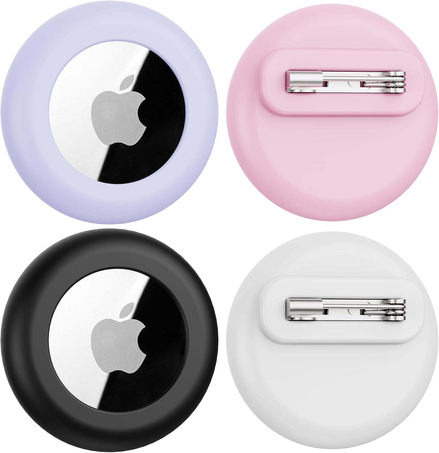 4 Pack for Apple Airtag Holder,Waterproof Silicone Air Tag Case for Kids with Invisible Pin, Safety Pins Hidden inside Clothes,Backpack for Children Elderly