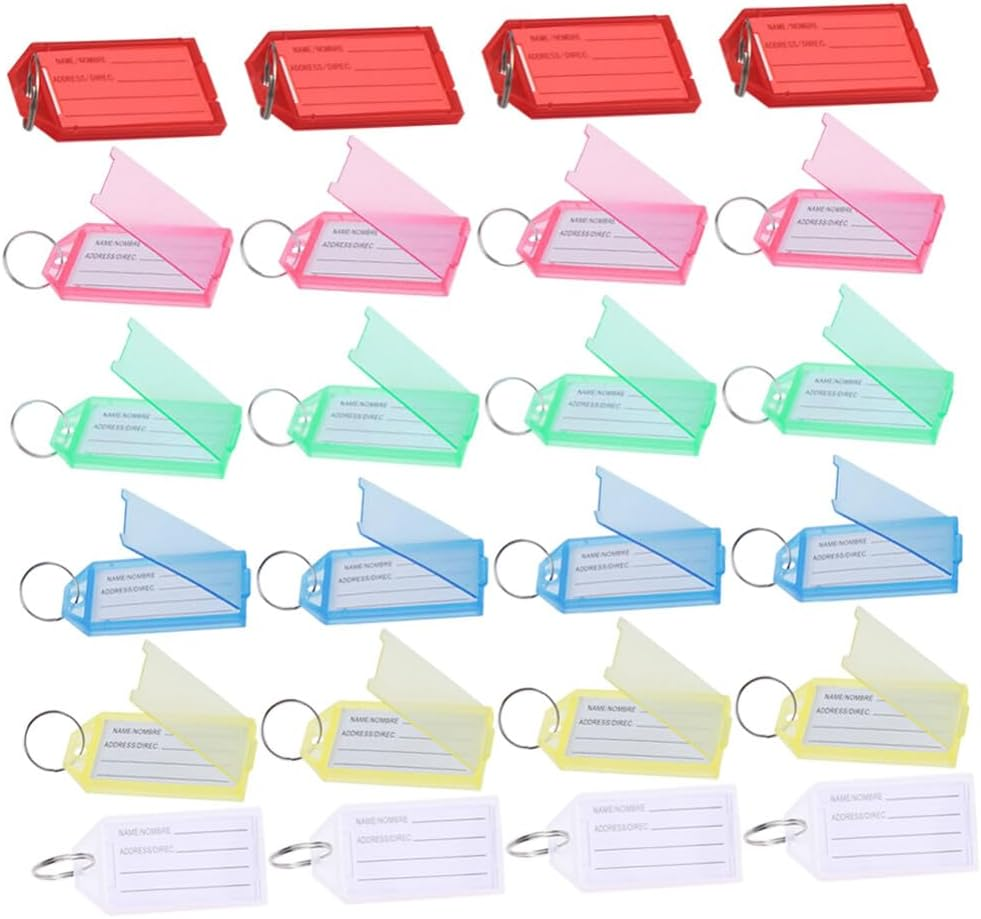MAGICLULU 60Pcs Luggage Tag Key Tags Ring Key Labels Multi-Use Luggage Keychain for Travelling Accessories image number 5