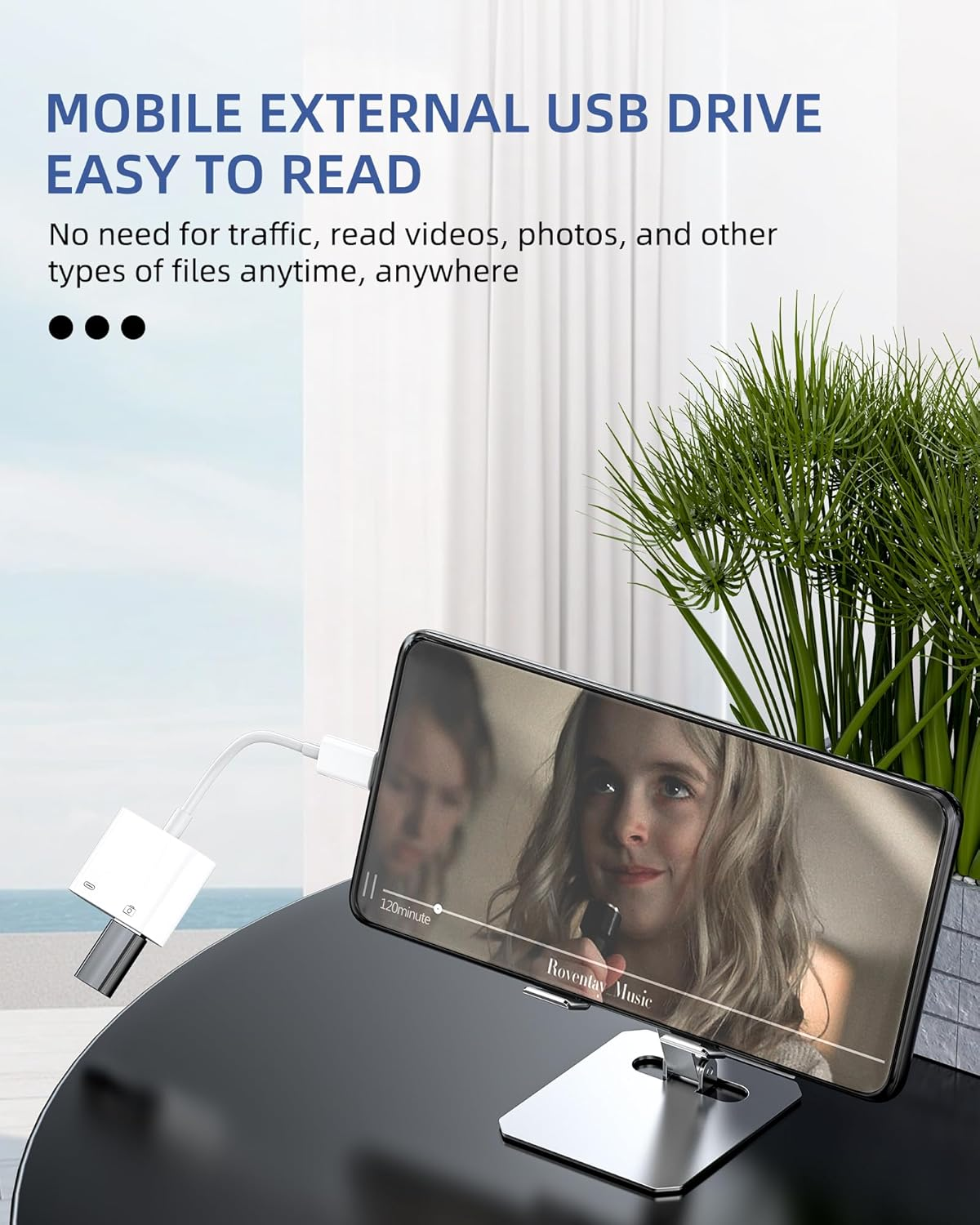 USB-C to USB a Adapter 2In1 Charger OTG Cable Dongle Compatible for Samsung for Apple for Iphone15 Pro Max plus for Ipad 10、Air4/5、Mini6、Pro 12.9 Macbook Type Port Charging Thunderbolt Charge Mouse - Cd-Uk-023-Ip-2Usb+L-1 image number 6