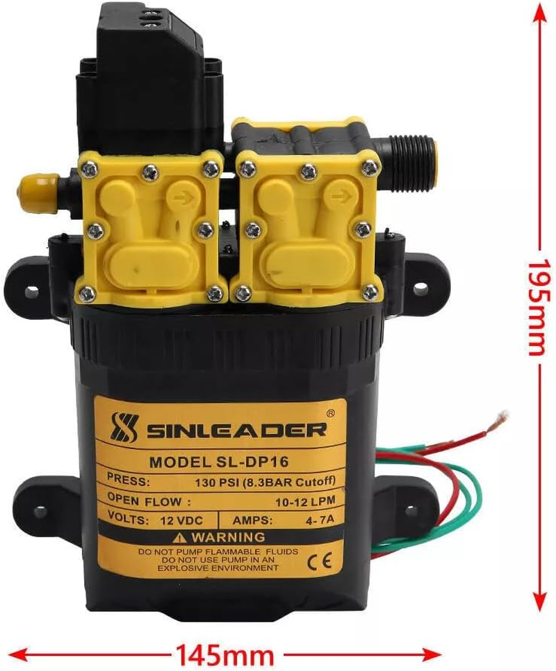 Youngly 12LPM Caravan 12V Water Pump 130PSI High Pressure Self-Priming Camping Boat Farm image number 5