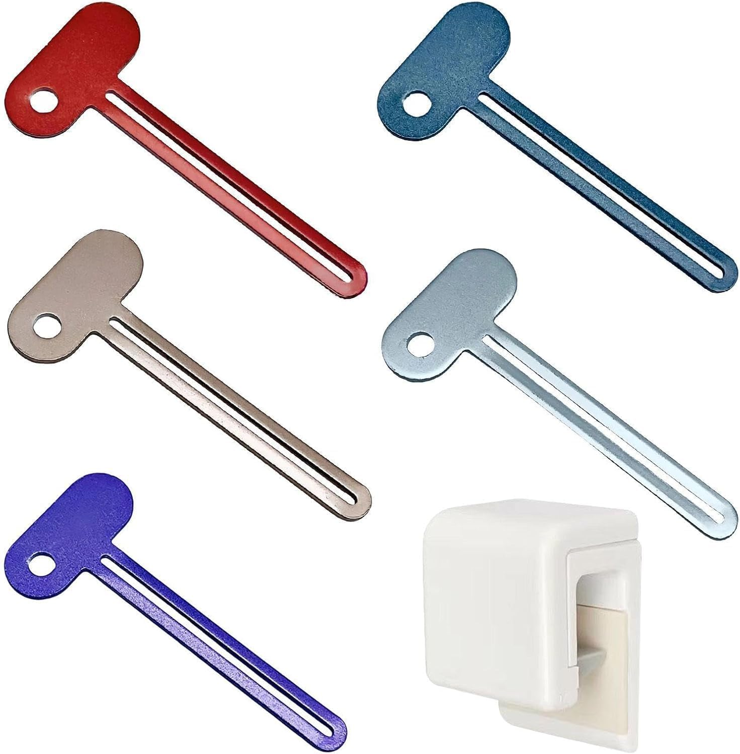 Toothpaste Roller Presser Keys, 5Pcs Metal Tube Squeezers Key Roller Tools,Toothpaste Squeezer Metal Tube Squeezer Key,Stainless Steel Tube Squeezer Keys image number 2