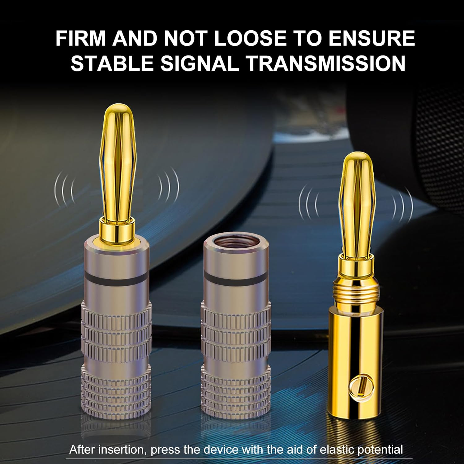 Fosi Audio 2 Pairs Banana Plug for Mini Hifi Stereo Audio Amplifier Passive Speakers Home Audio System image number 1