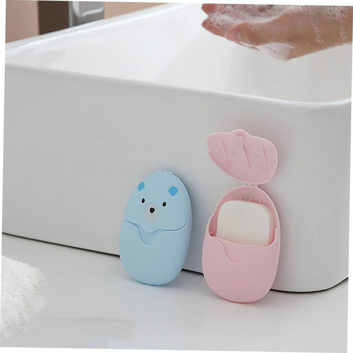 Parliky Mini Hand Soap Flakes Safe Gentle Cleaning Soap Slices for Travel Outdoor Activities image number 1