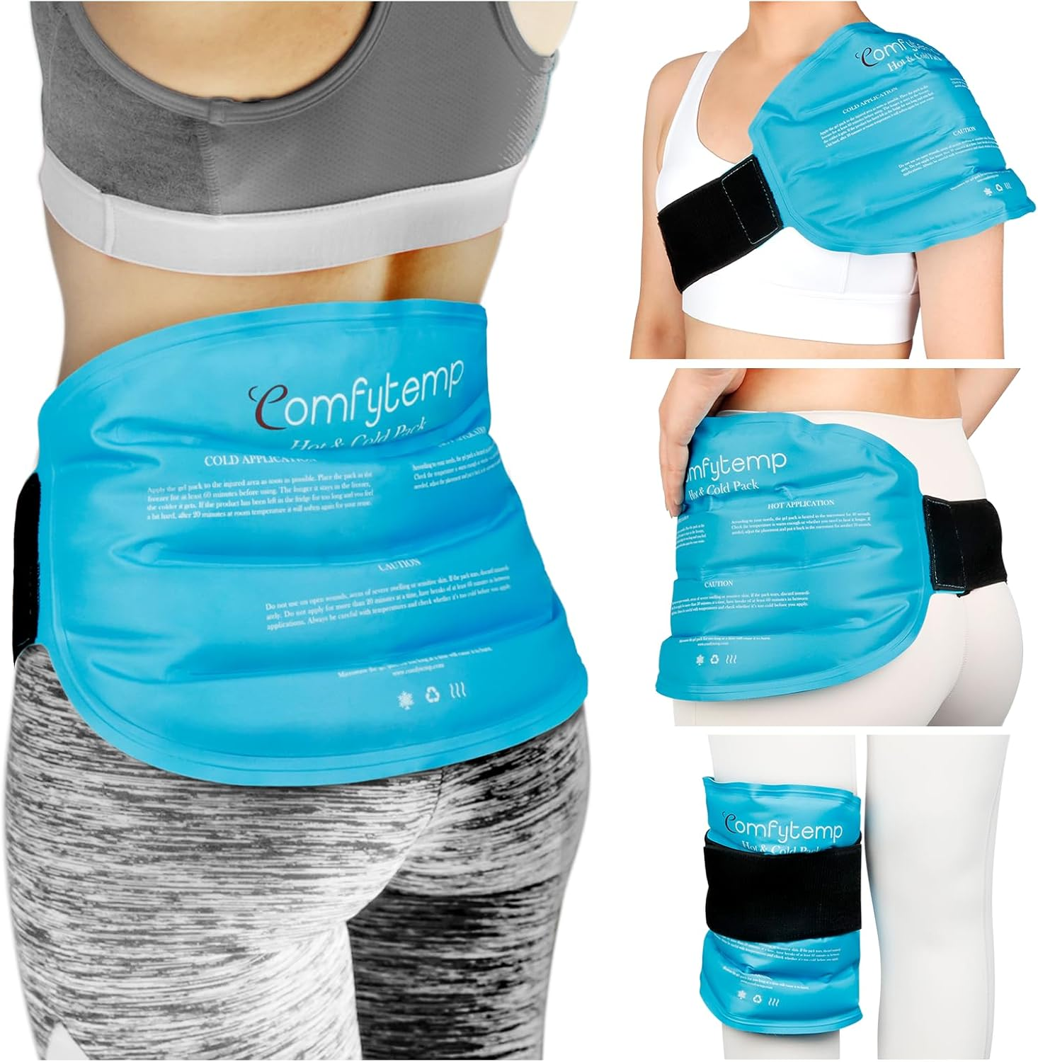 Comfytemp Ice Pack for Back Pain Relief, Reusable Large Ice Packs for Injuries, Hot Cold Pack for Lower Back, Shoulder, Knee, Hip, Cold Compression for Surgery, Swelling, Bruises, Sciatica Injuries image number 1
