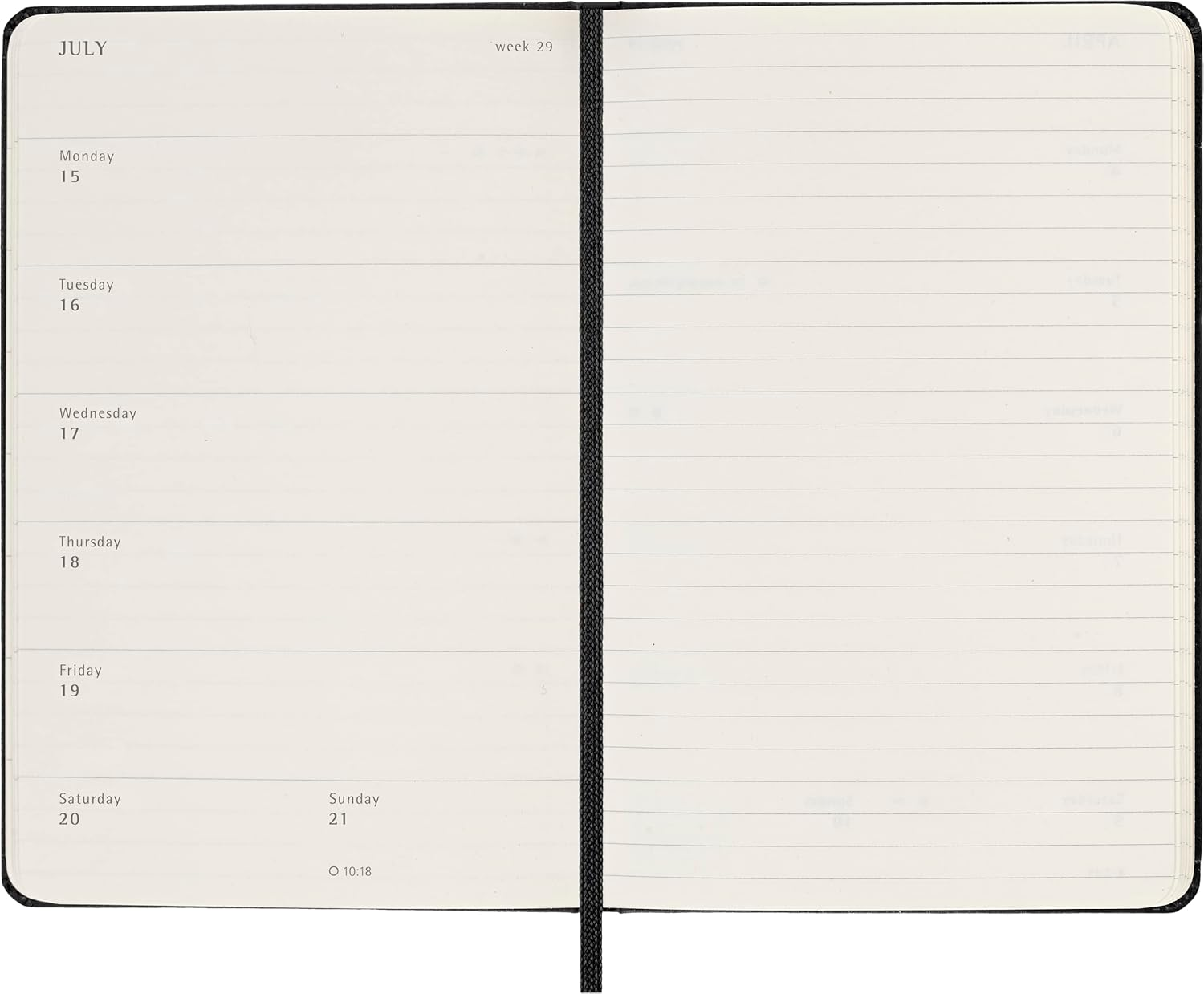 Moleskine - 2023-24 18 Month Hard Cover Diary - Weekly Notebook - Pocket - Blk image number 1