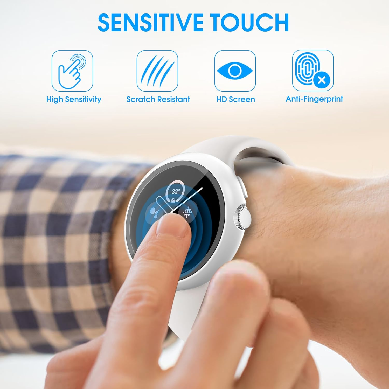 Tiorecime 10 Pack Case for Google Pixel Watch 3/2/1 41Mm with Tempered Glass Screen Protector, Shockproof Hard PC Bumper, All-Around Protective Cover Compatible with Pixel Watch 3/2/1 41Mm Accessories image number 2