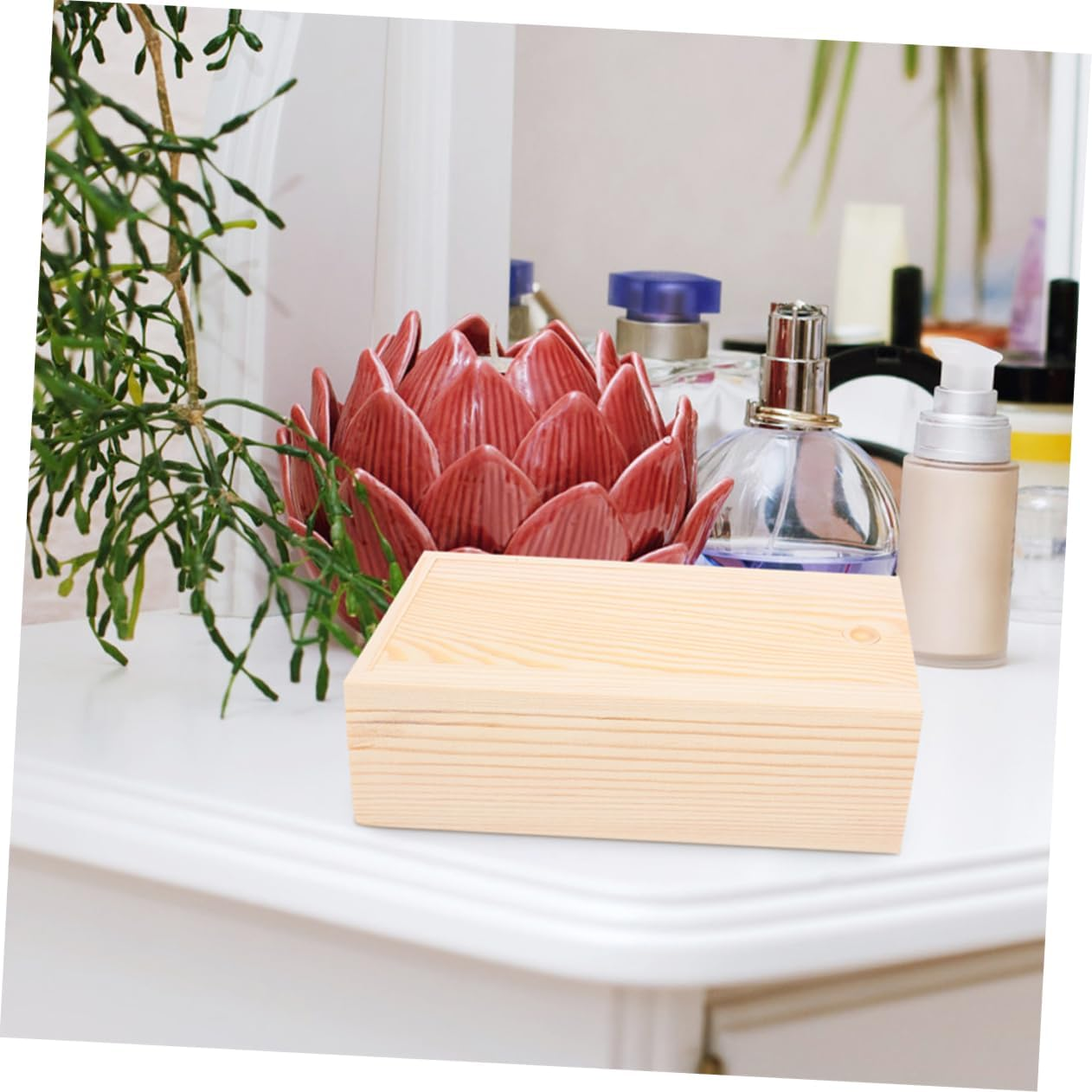 Angoily 2Pcs Unfinished Wooden Keepsake Storage Box with Slide Lid Rustic Pine Organizers for Craft Supplies Jewelry and Home Decorations DIY Present for Personalization image number 6