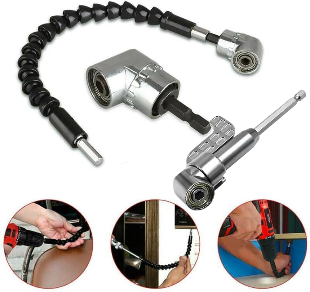105 Degree 1/4 Inch Right Angle Drill Adapter Hex Shank Screwdriver Angled Bit Holder Power Drill Tool image number 2