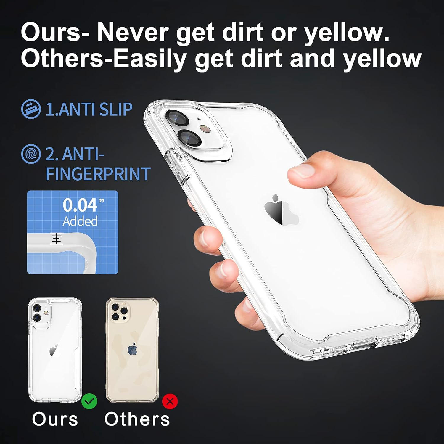 Oretech Designed for Iphone 11 Case with 2 X Screen Protector Tempered Glass&1 Camera Lens Protector Shockproof Protective for Iphone 11 Transparent Case Cover, Clear image number 4