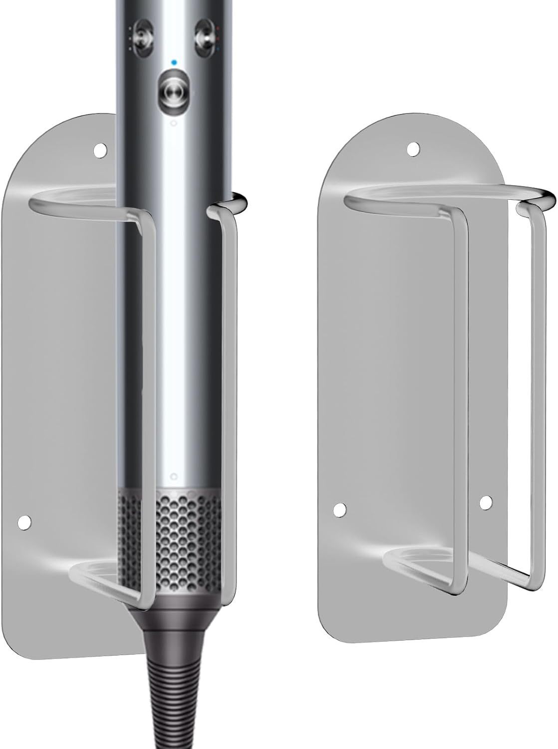 Adorila 2 Pack Wall Mounted Curling Iron Holder, Hair Styling Tool Organizer, Hair Tools Holder Compatible with Dyson Airwrap and Dyson Corrale (Black)