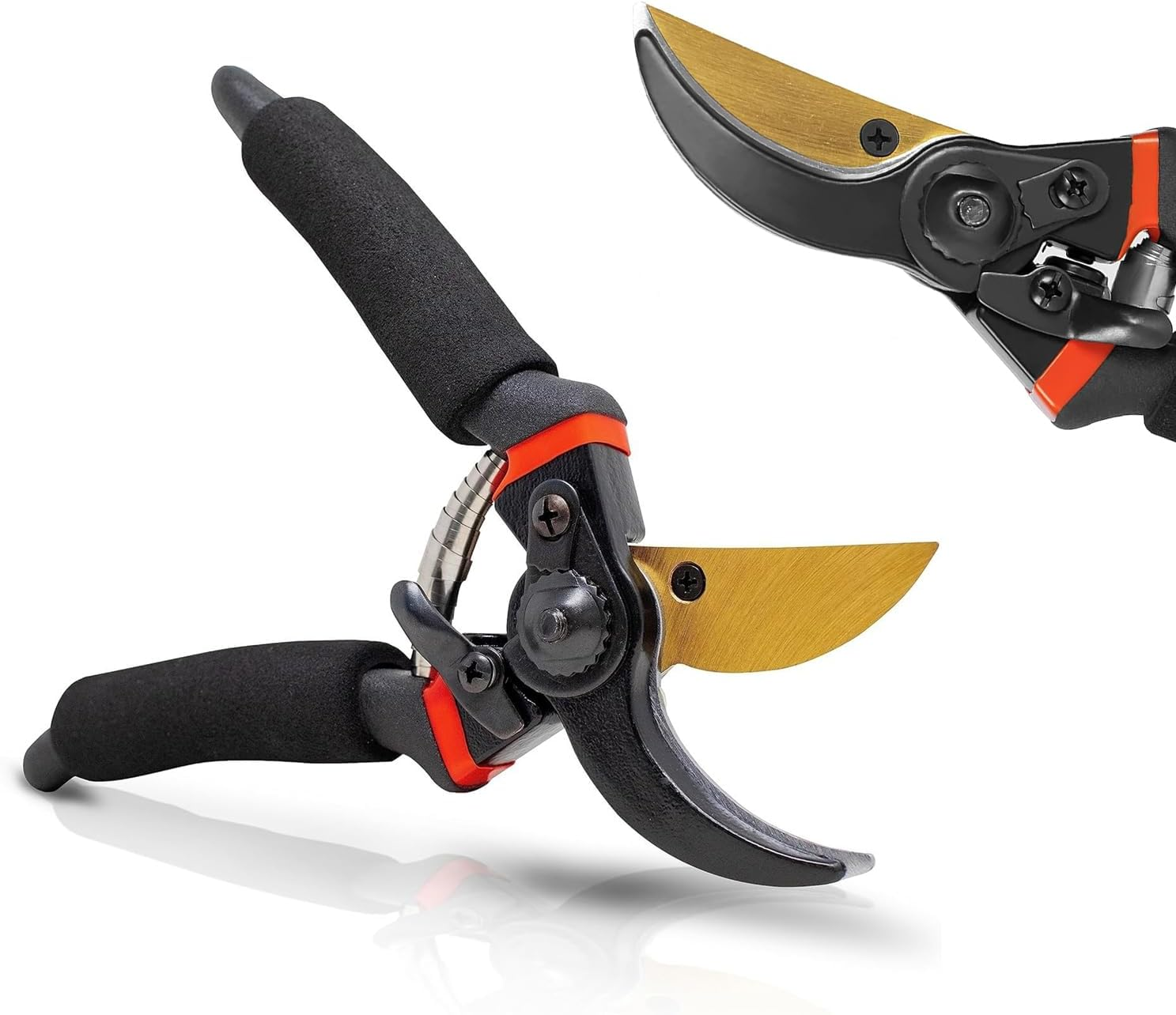 Premium Pruning Shears | Easy Lock-In Design | Rust-Free Sharp Blades | Comfortable Garden Pruning Shears for Precise Cuts | 8" Professional Secateurs