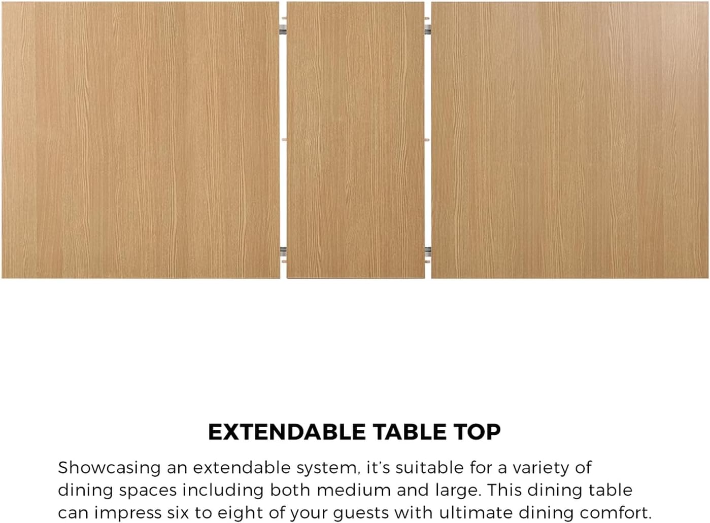 Oikiture 200Cm Dining Table Extendable Kitchen Table for Home and Cafe Natural Wood image number 1