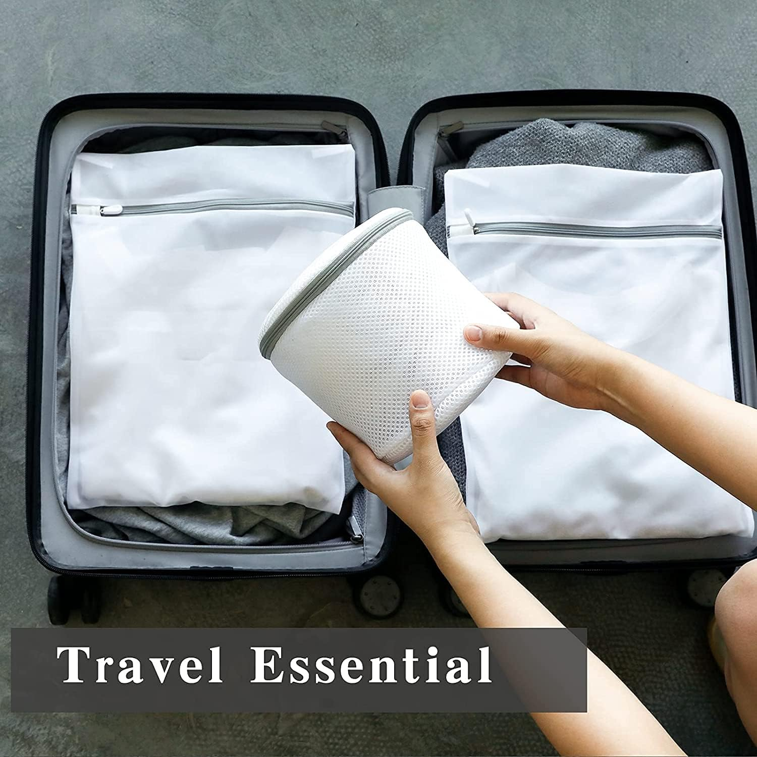 PELLUM 3Pcs Durable Honeycomb Mesh Laundry Bags for Delicates, Bra Washer Protector, Bra Lingerie Wash Bag image number 3