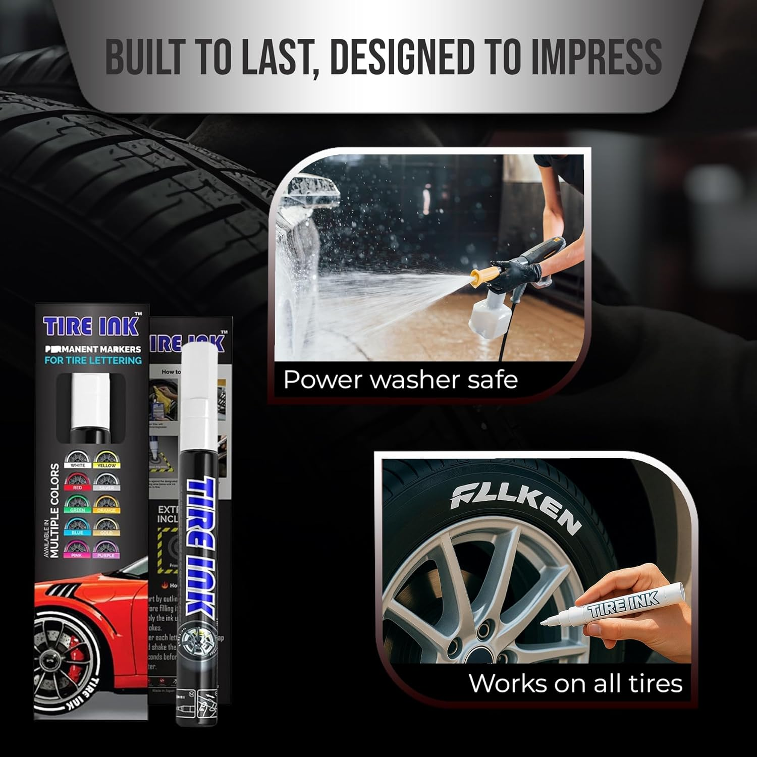 Paint Pen for Car Tires | Permanent and Waterproof | Carwash Safe (White, 1 Pen) image number 1