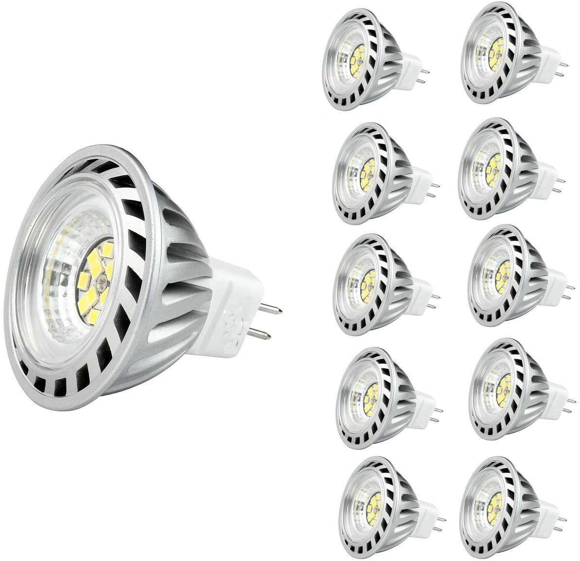 CYLED 12V6W Mr16 Led Bulbs - 3000K Spotlight - 500 Lumen, 50Watt Equivalent - 45 Degree Beam Angle Pack of 10 Units Warm White