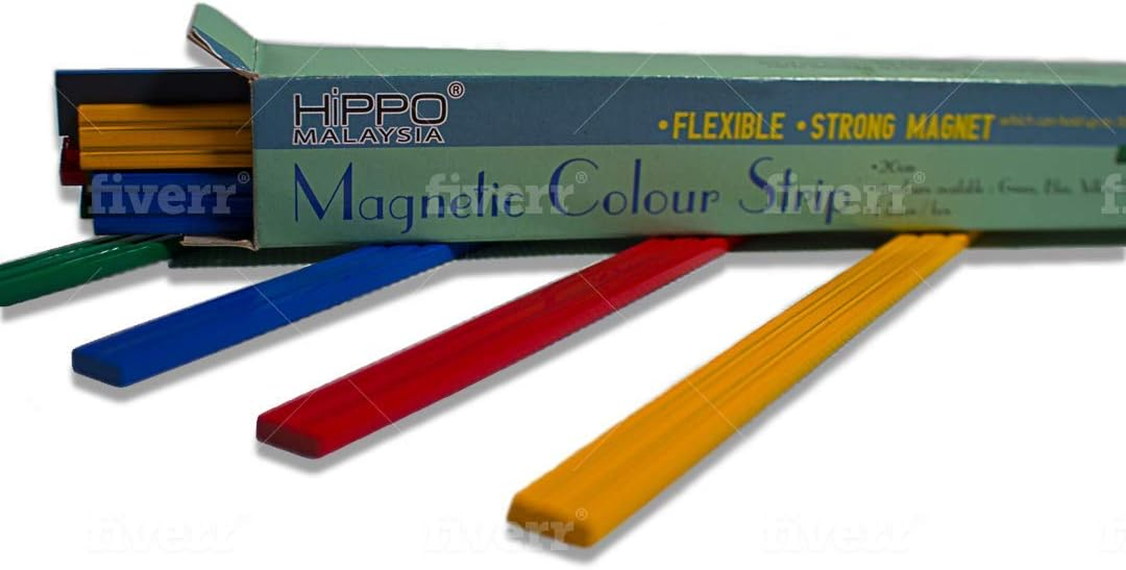 8 Inch Color Magnetic Bar/Strip for Whiteboard, Fridge - Box of 12 Pieces image number 2