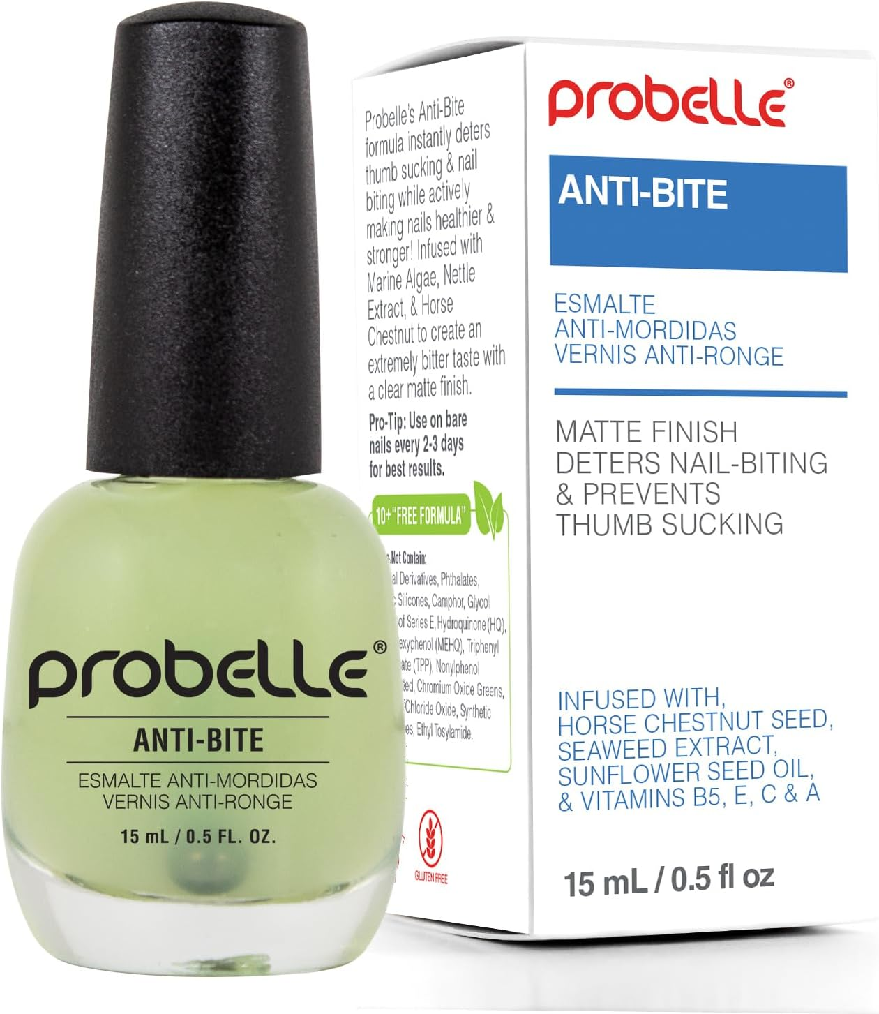 Probelle Anti-Bite &ndash; Nail Biting Treatment for Kids & Adults &ndash; No Bite Nail Polish, Thumb Guard & Thumb Sucking Stop - 9 FREE &ndash; 5 Fl Oz (15 Ml) image number 2