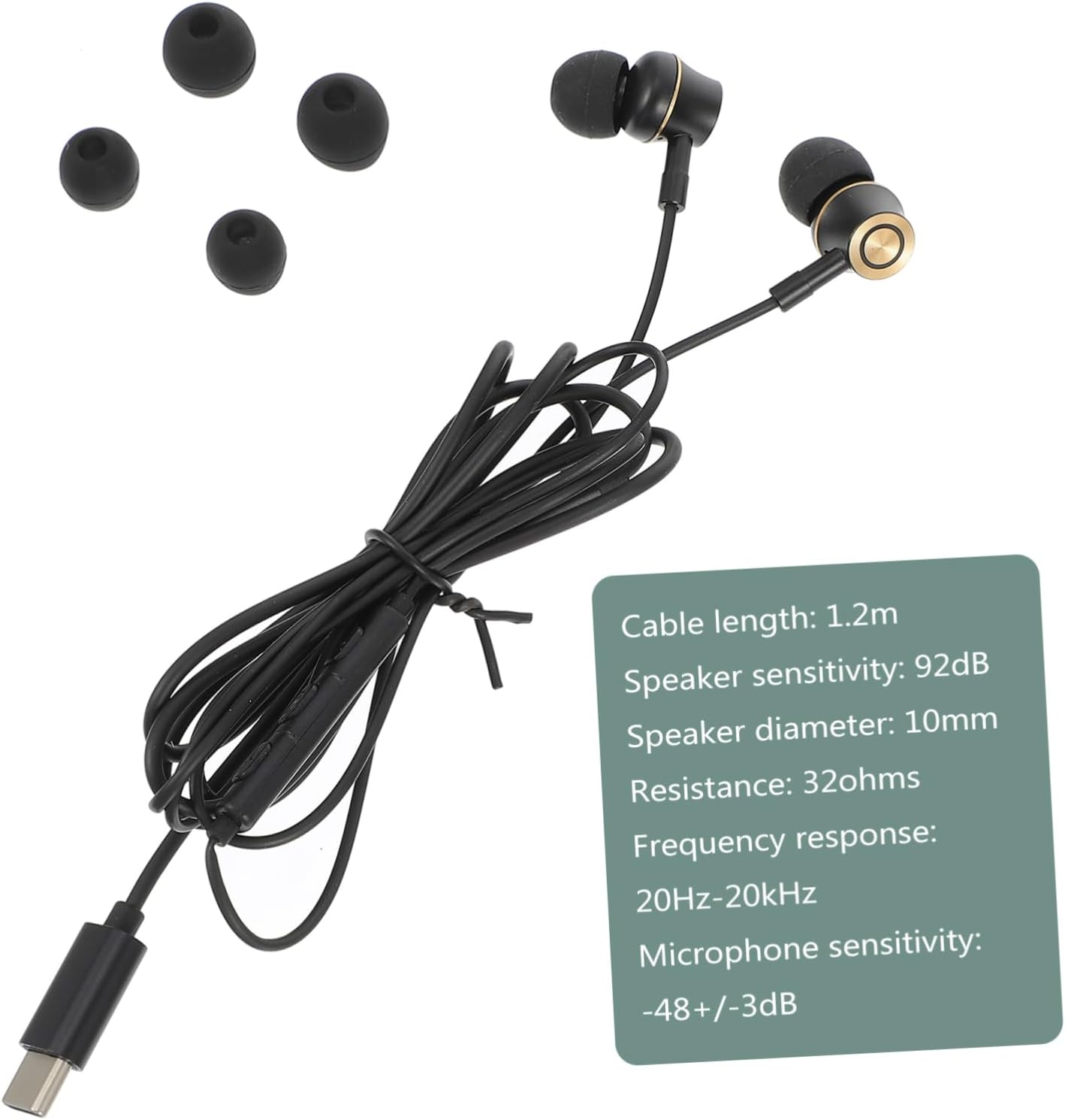 FUNNETOYU USB Type C Earphones with Mic in Ear Stereo Headphones for Phone Tablet Skin Friendly Material Panoramic Sound Noise Cancelling Technology for Gaming Calls image number 4