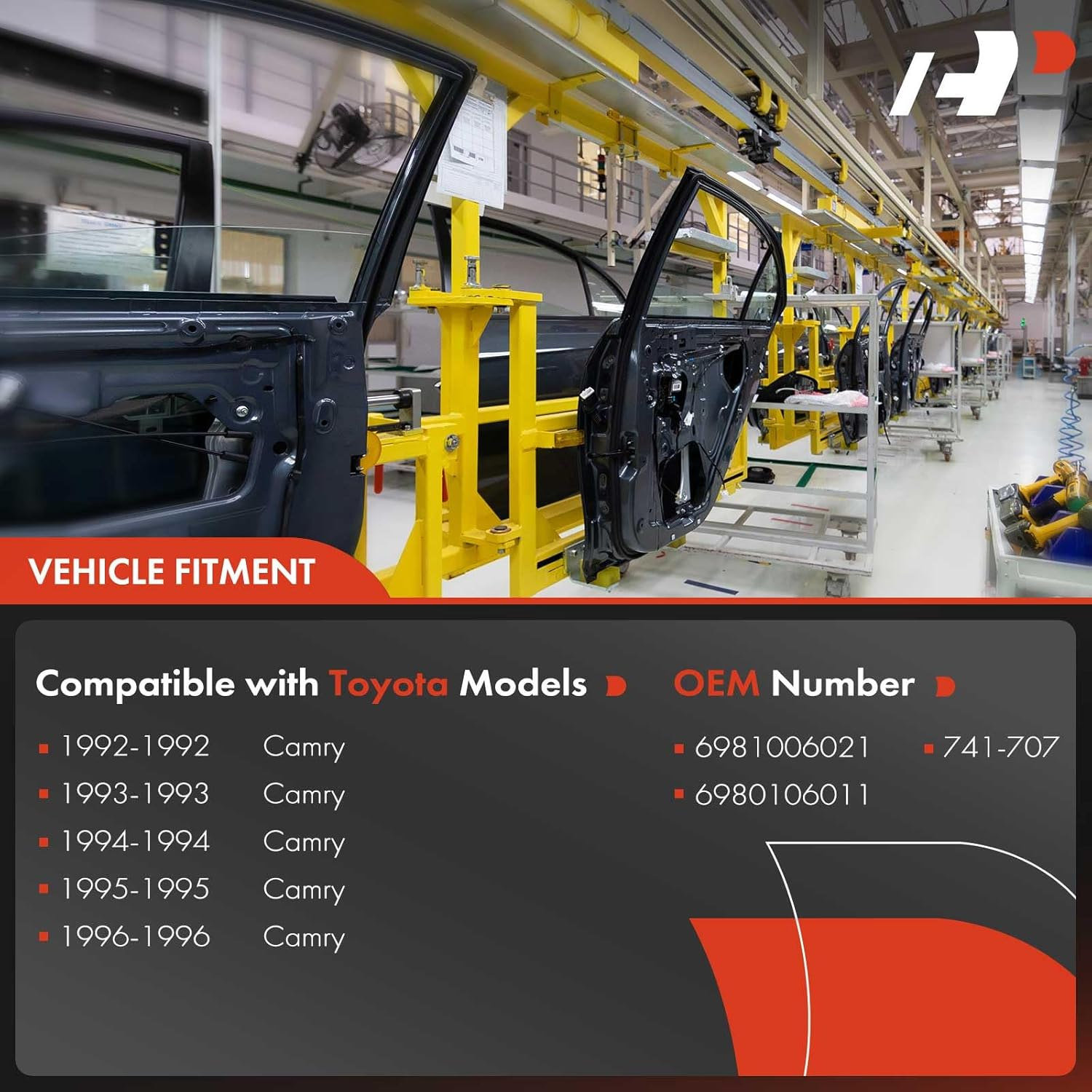 A-Premium Power Window Regulator with Motor for Toyota Camry 1992-1996 Sedan Wagon Front Right Passenger Side image number 4