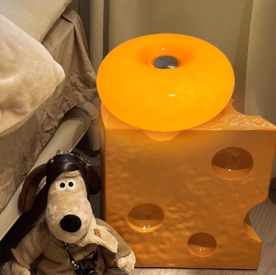 GUANSHAN Orange Donut Table Lamp Vintage Glass Table Lamp Retro Table Lighting Decorative Atmosphere Bedside Lamp for Bedroom Living Room image number 2