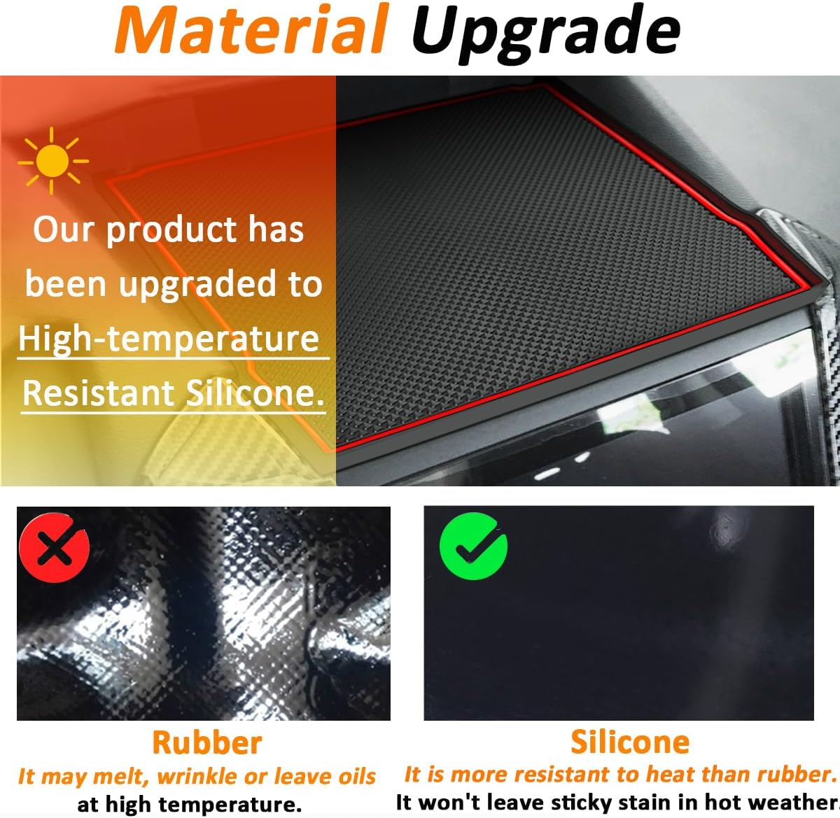 Auovo Dashboard Mats for Subaru Forester Accessories 2019-2021 Subaru Crosstrek/Impreza 2018-2021 Car Interior Dash Rubber Pad Liner (1 Pcs Red Trim Dashboard Mat) image number 5