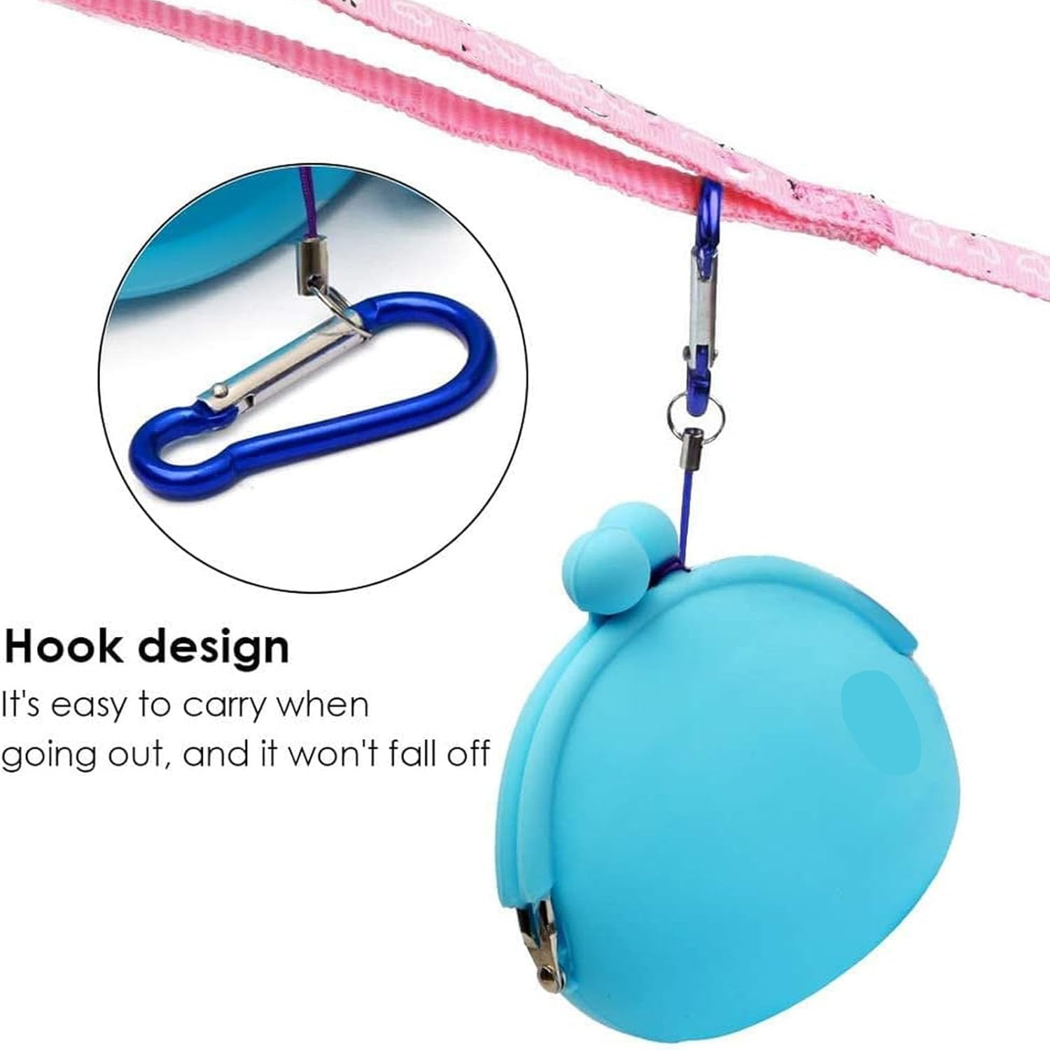 2Pack of Dog and Cat Snack Bag with Carabiner, Silicone Cat and Dog Training Bag,Reusable Dog Treat Container Dog Treat Bag Silicone Treat Pouch for Leash Key Case image number 5